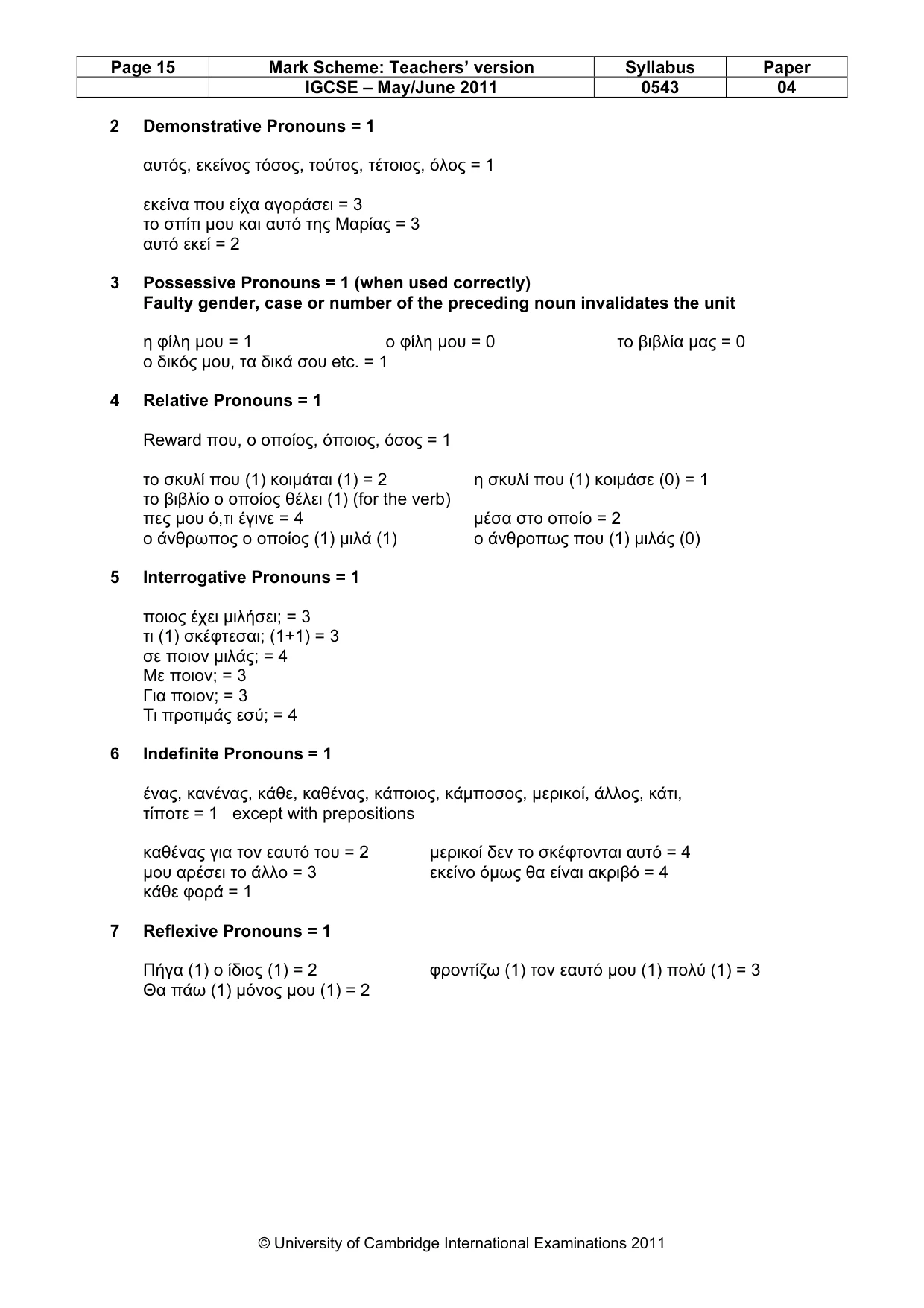 Mark scheme, page 15 of 19