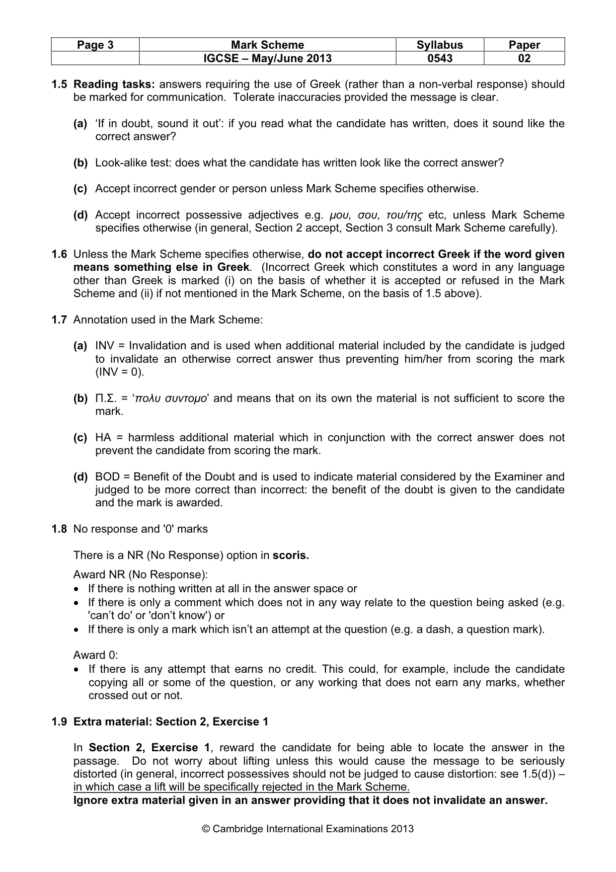 Mark scheme, page 3 of 10