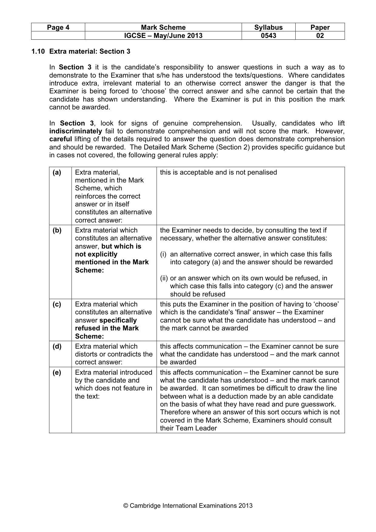 Mark scheme, page 4 of 10