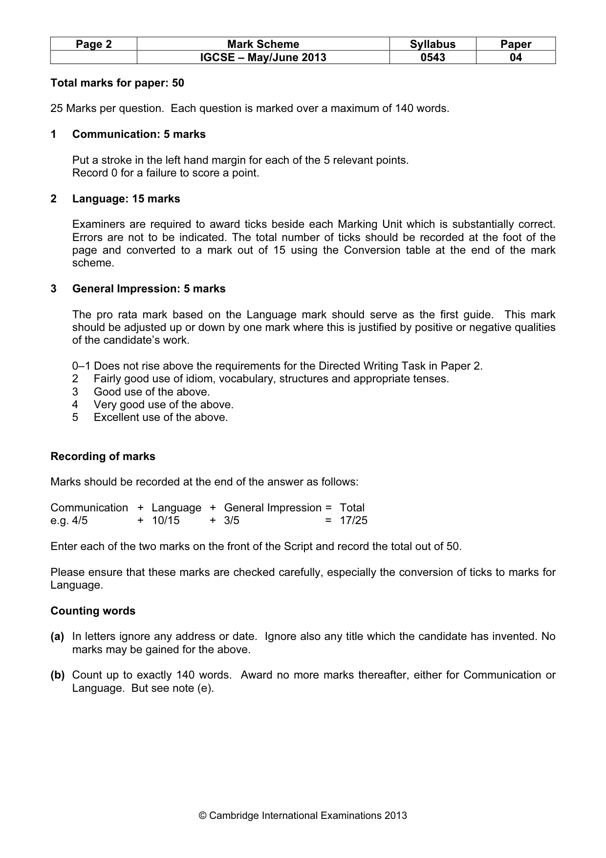 Mark scheme, page 2 of 19