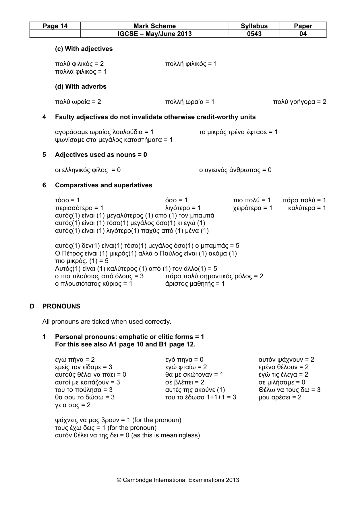Mark scheme, page 14 of 19