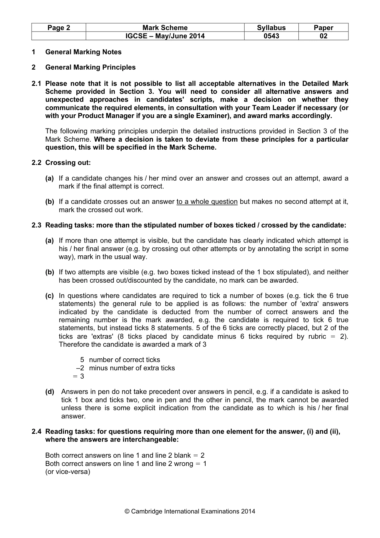 Mark scheme, page 2 of 11
