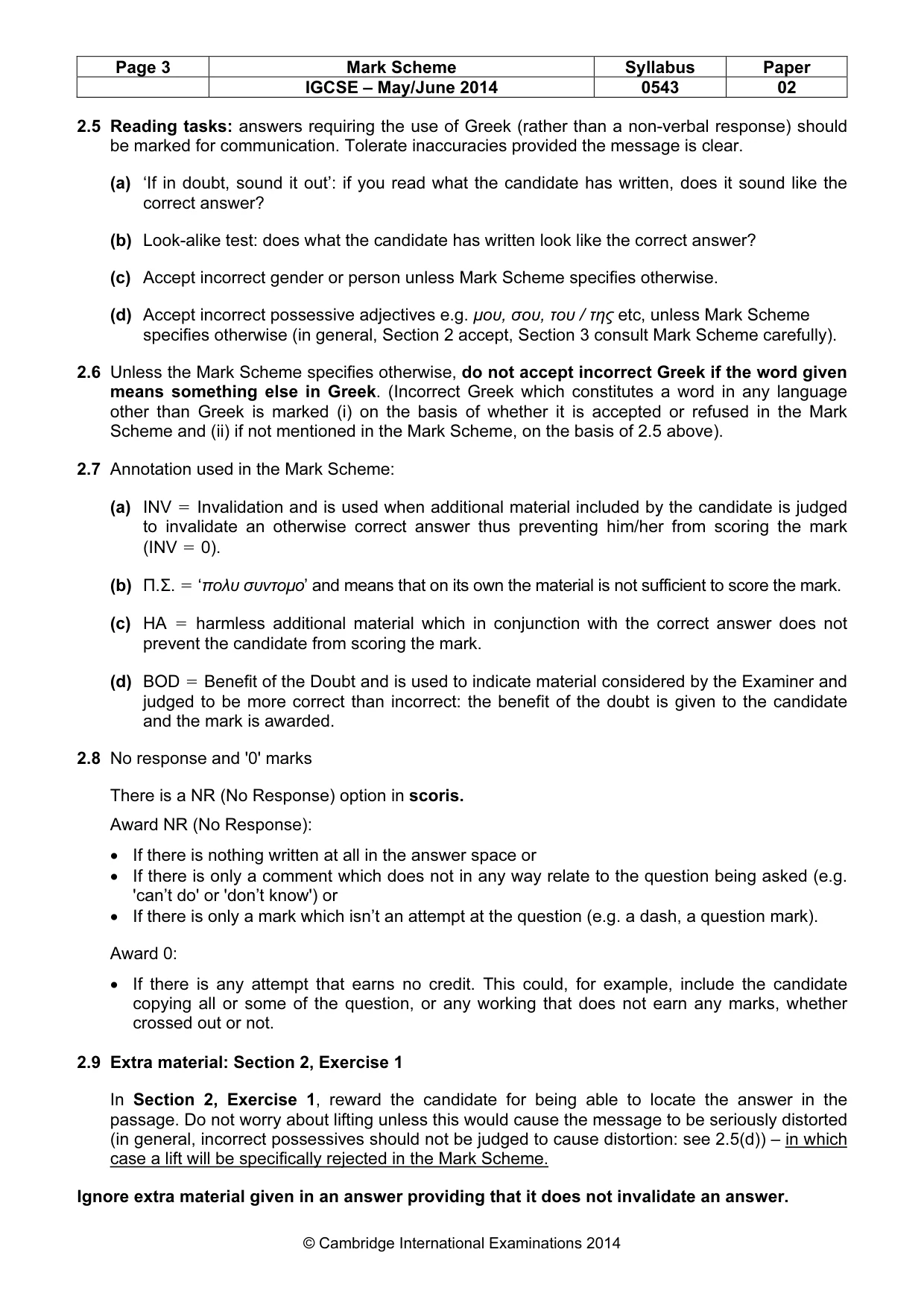 Mark scheme, page 3 of 11