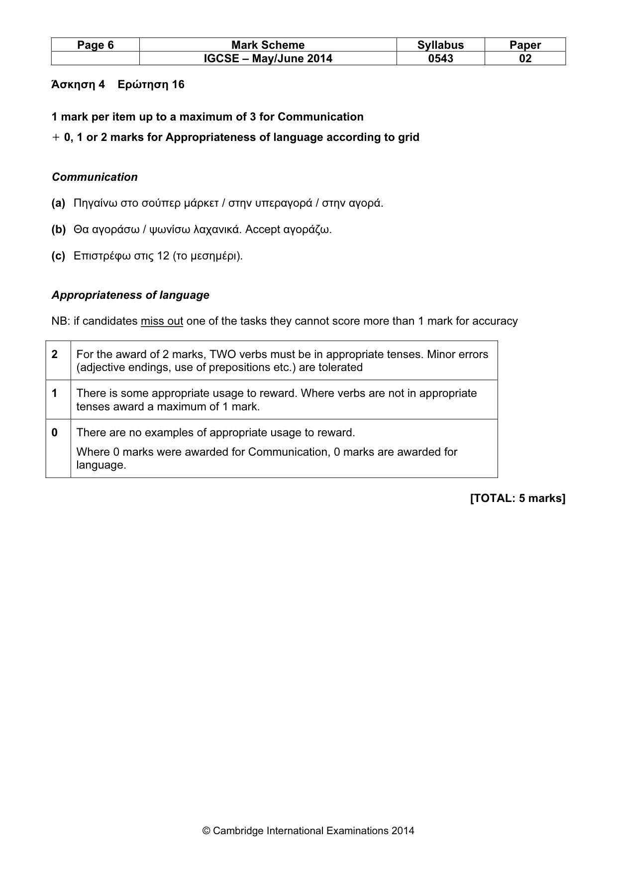 Mark scheme, page 6 of 11