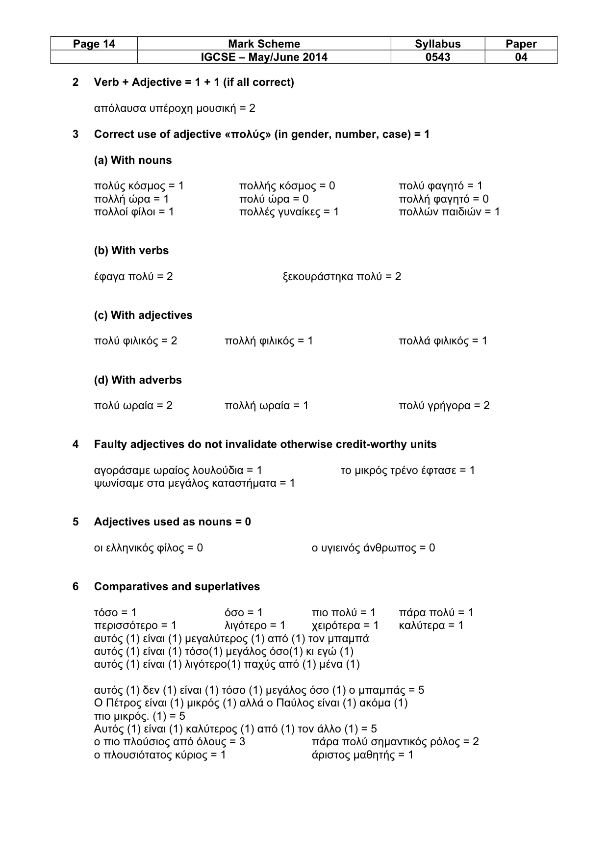 Mark scheme, page 14 of 19