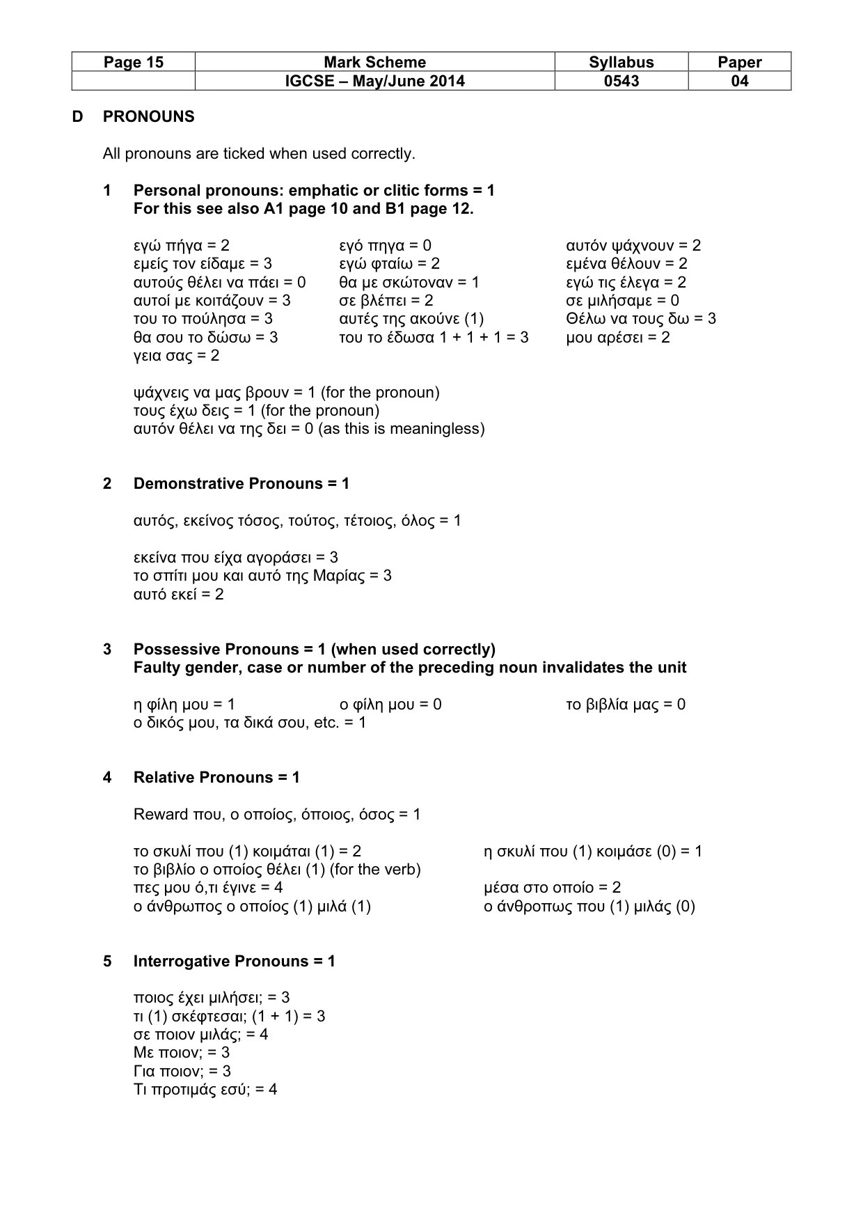 Mark scheme, page 15 of 19