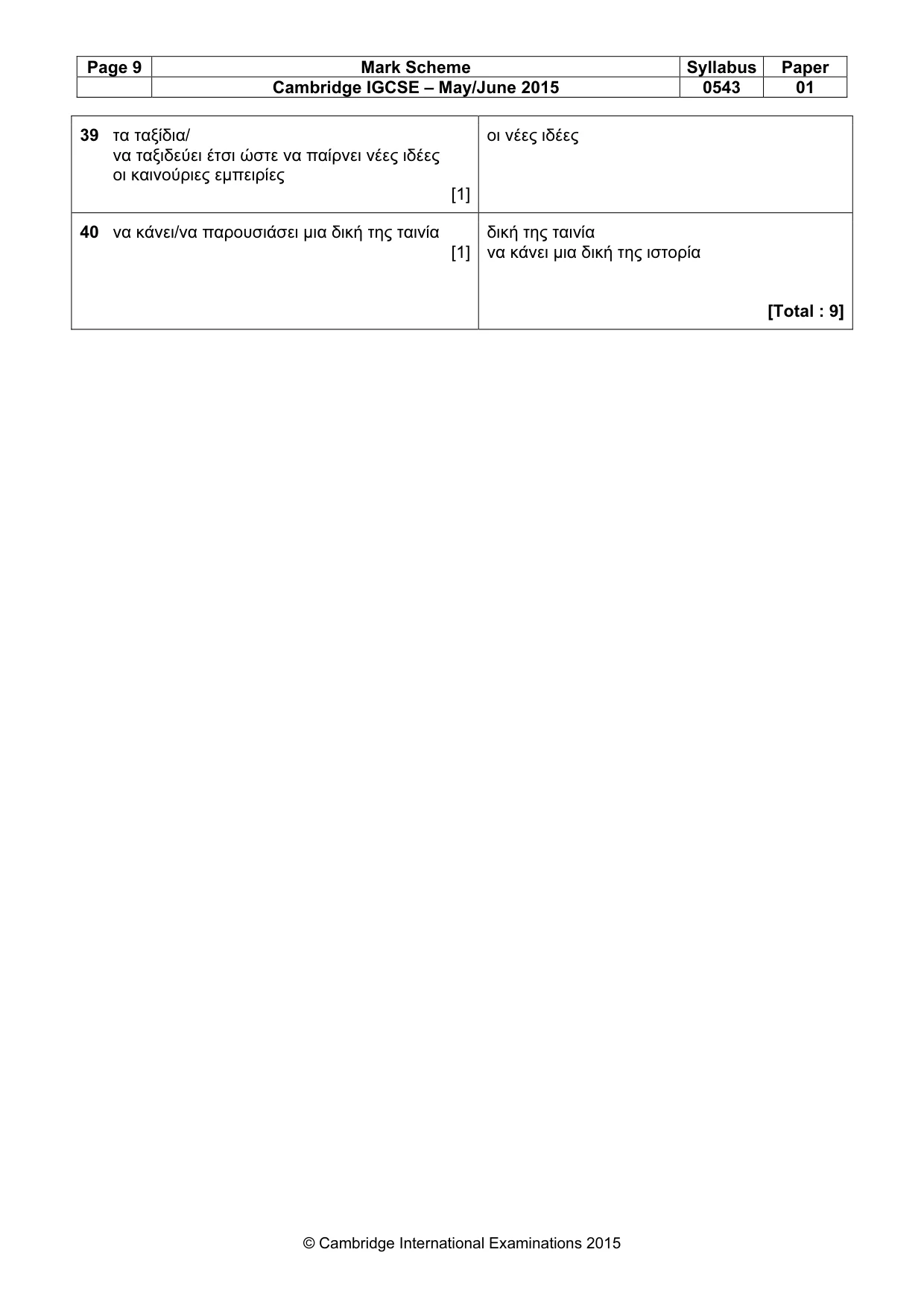 Mark scheme, page 9 of 20