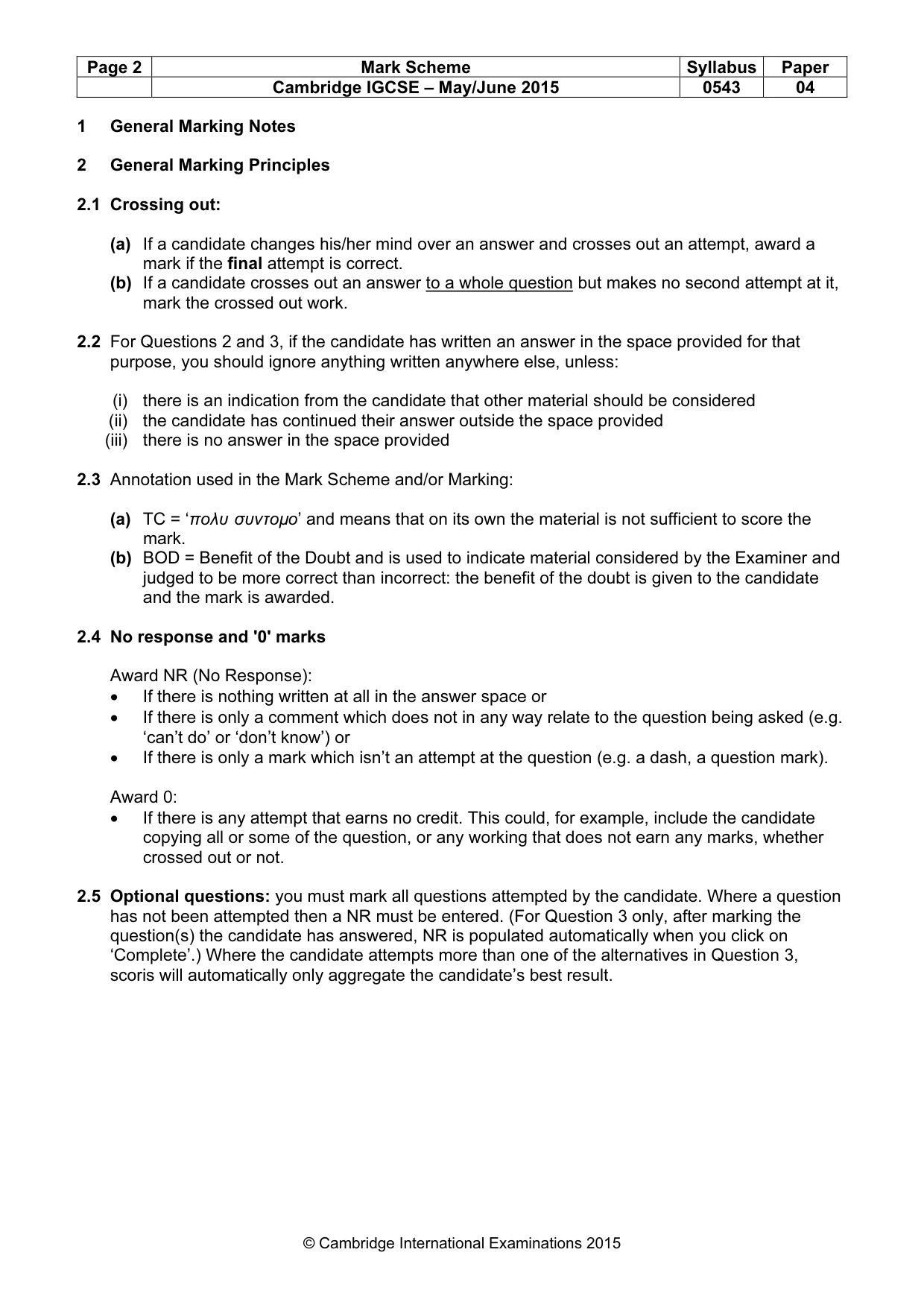 Mark scheme, page 2 of 24