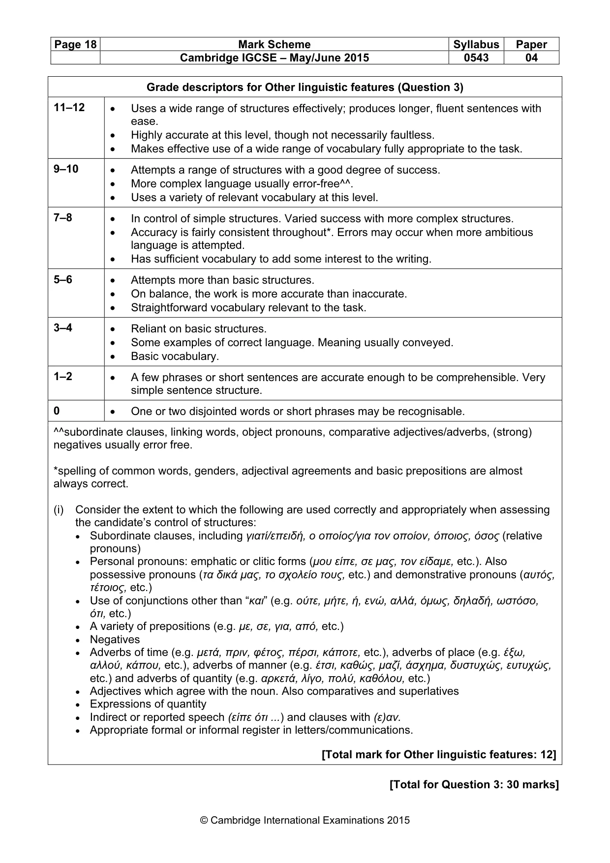 Mark scheme, page 18 of 24