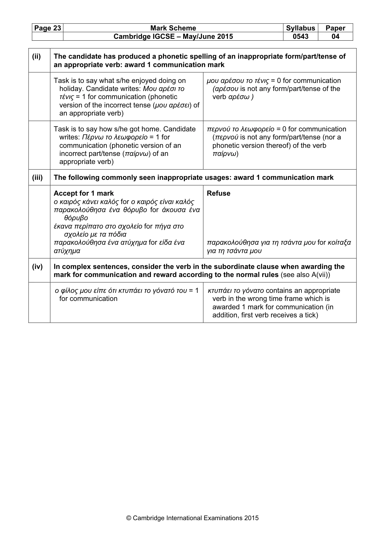 Mark scheme, page 23 of 24