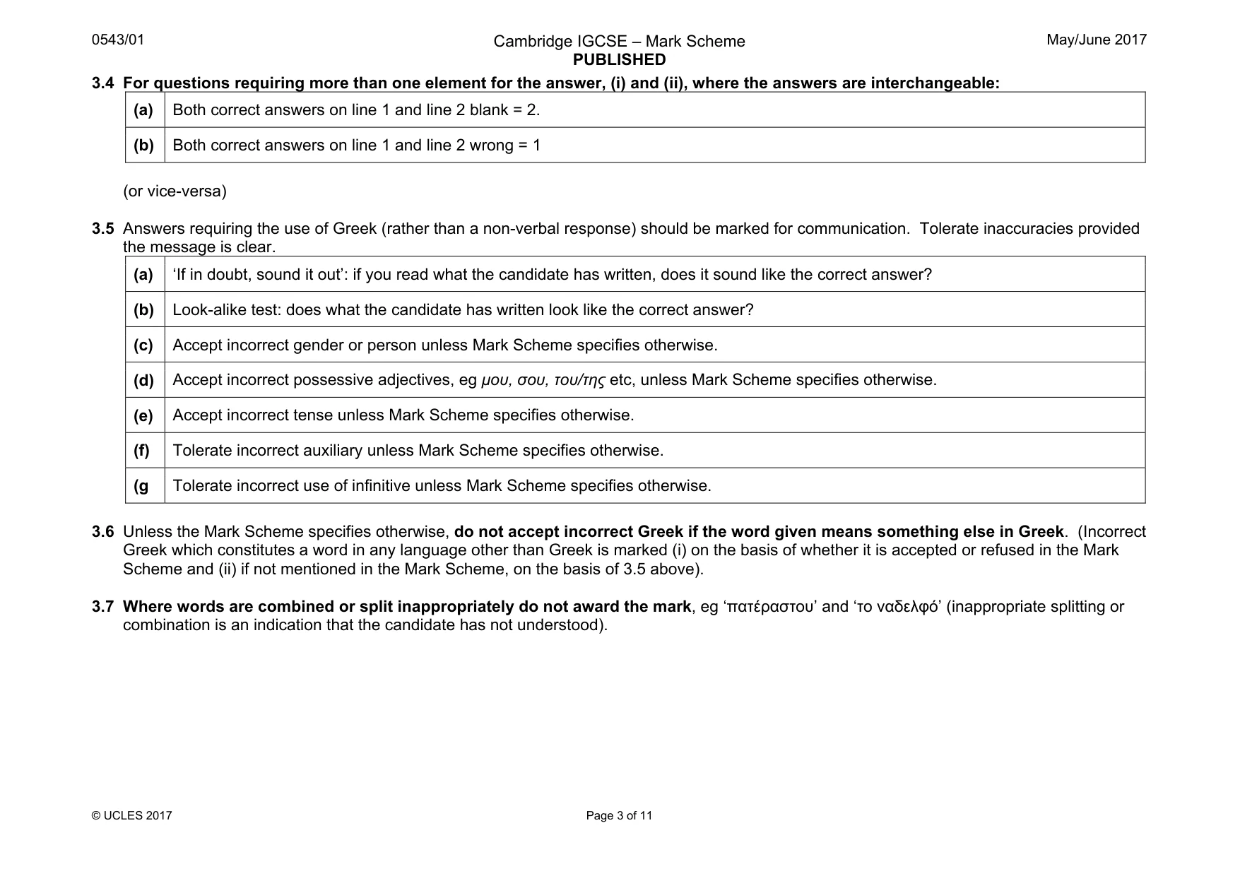 Mark scheme, page 3 of 11