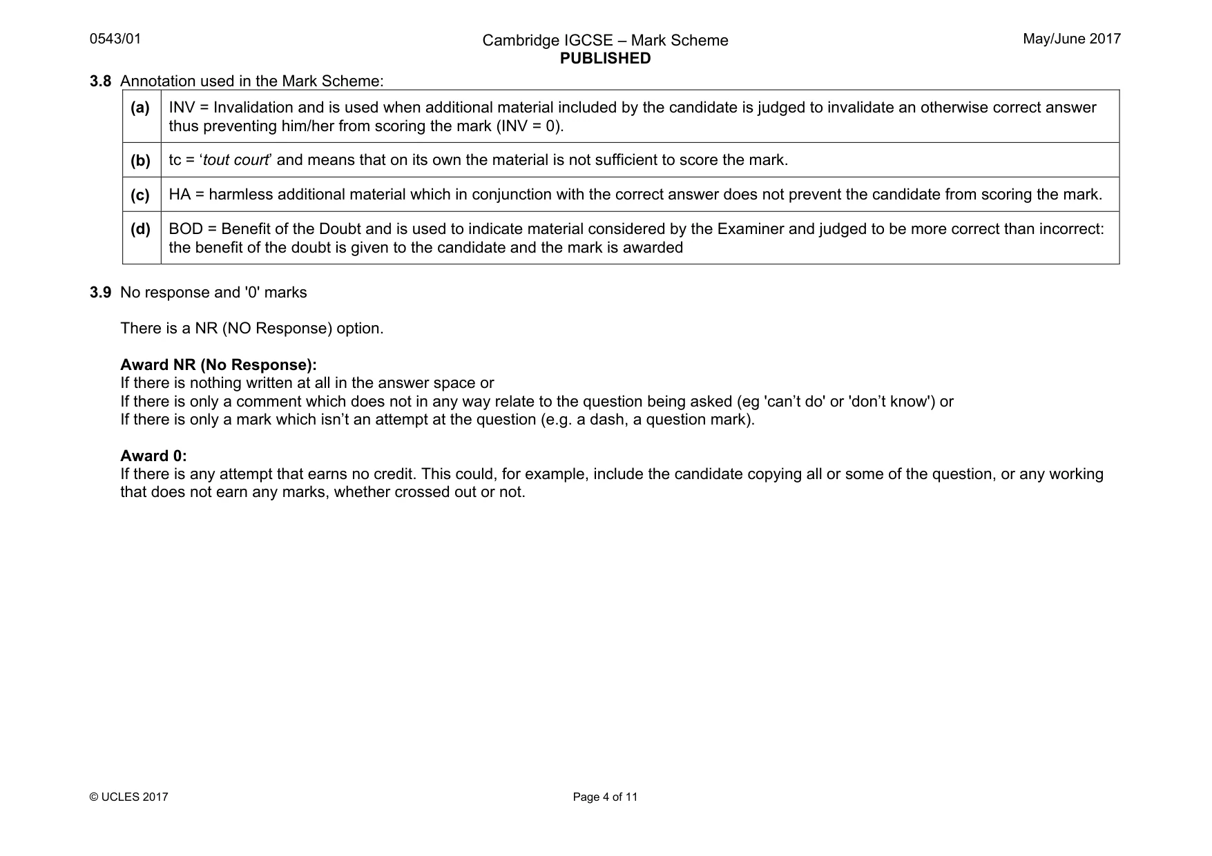 Mark scheme, page 4 of 11