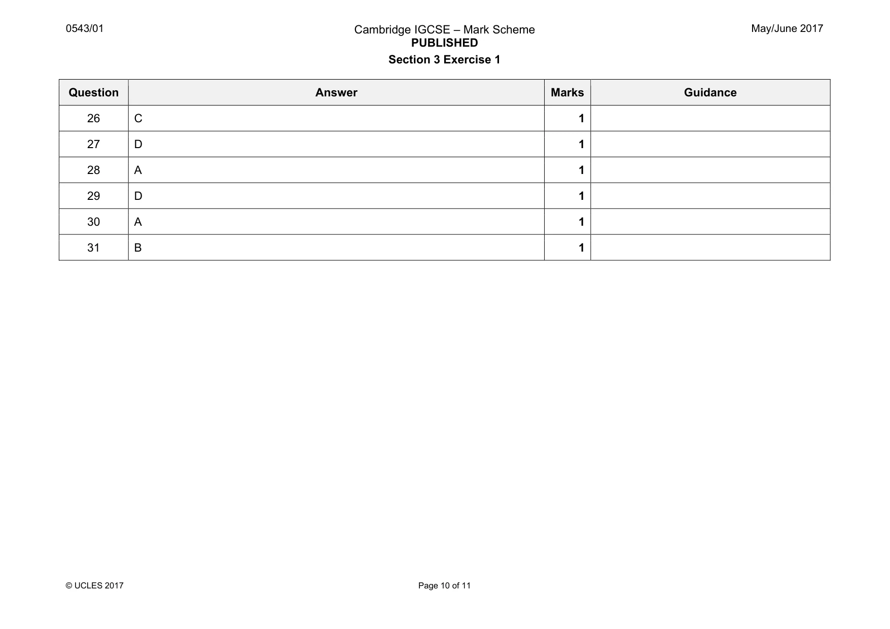 Mark scheme, page 10 of 11