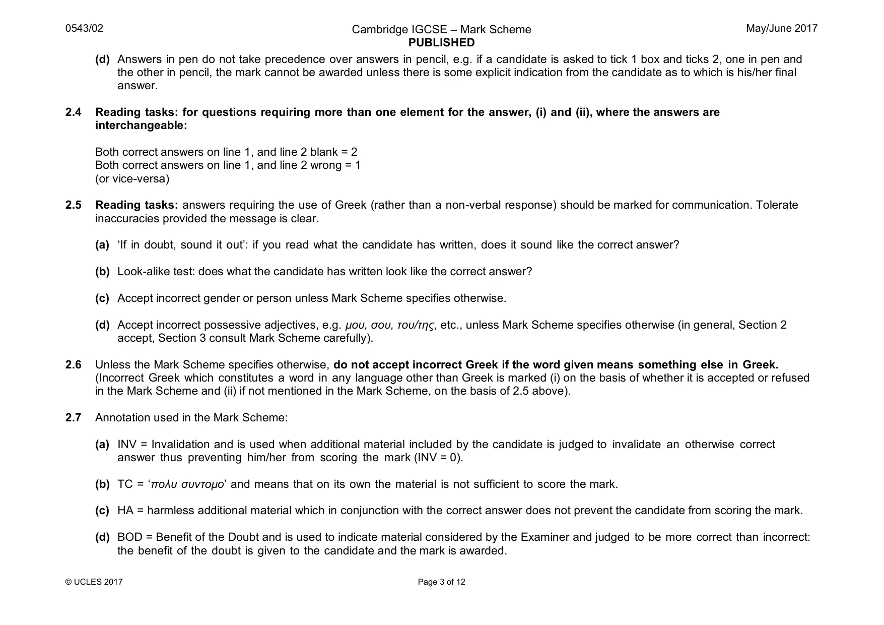 Mark scheme, page 3 of 12