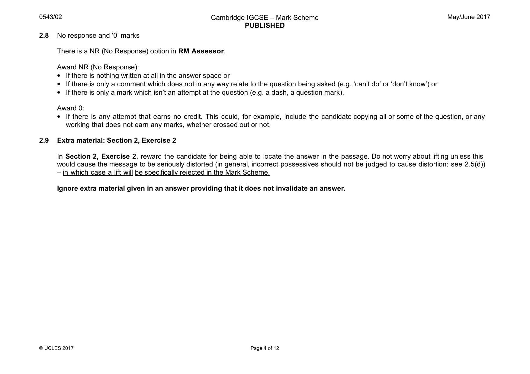Mark scheme, page 4 of 12