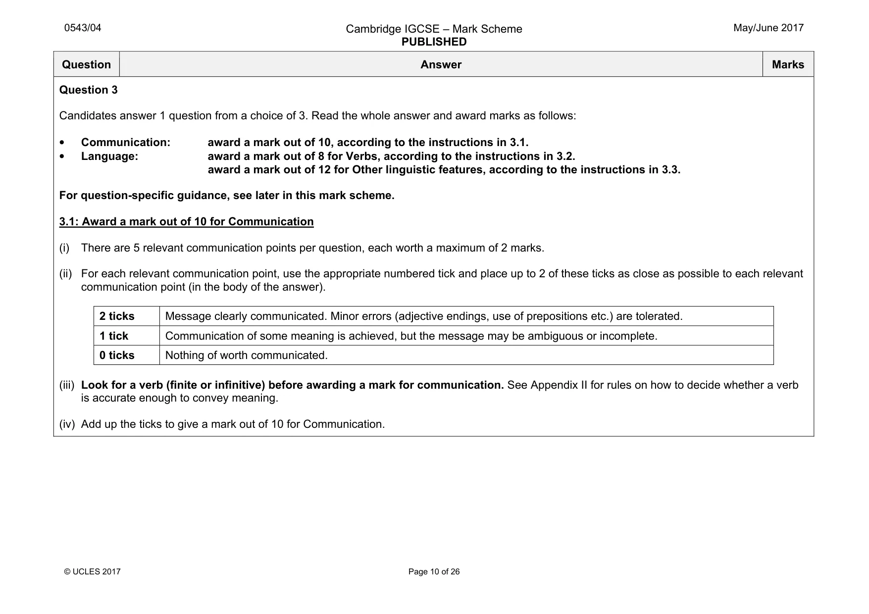 Mark scheme, page 10 of 26