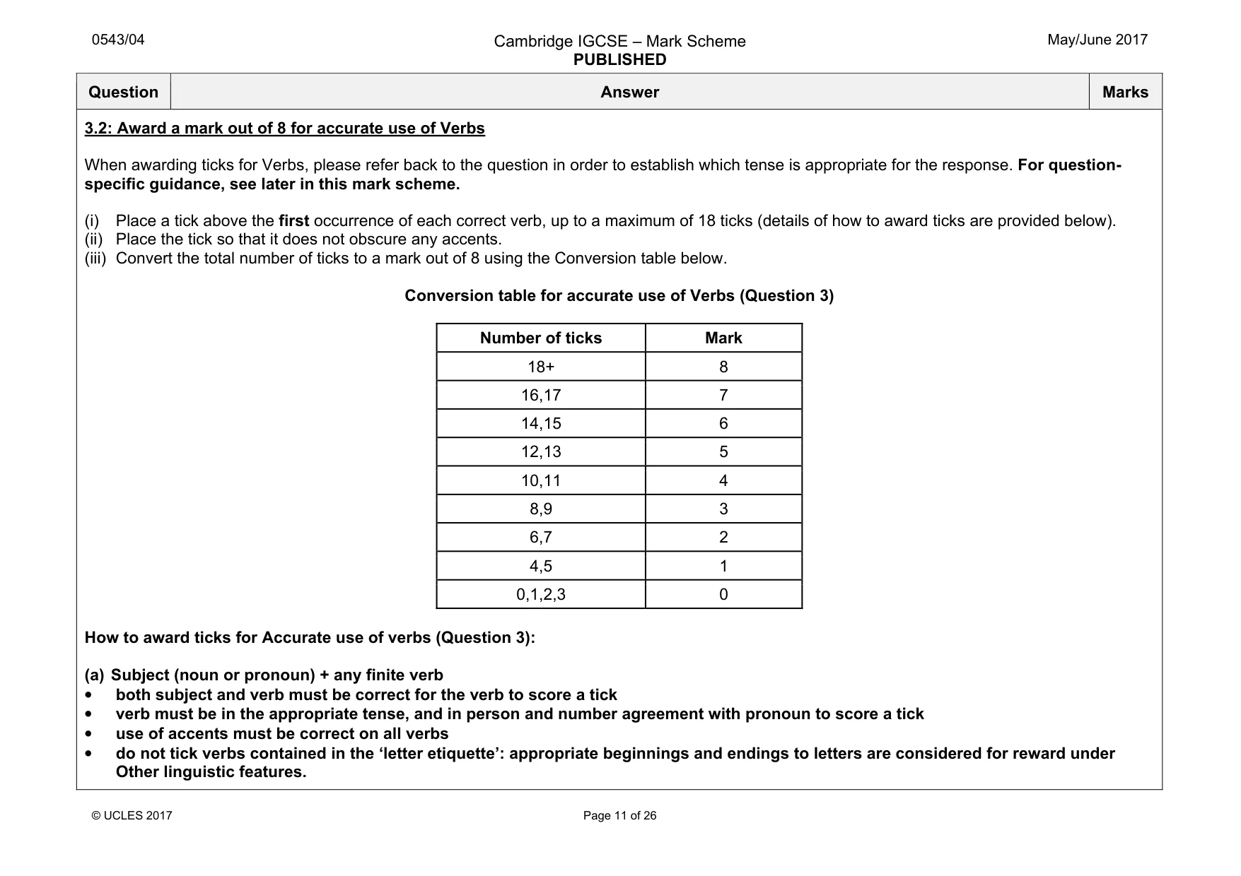 Mark scheme, page 11 of 26