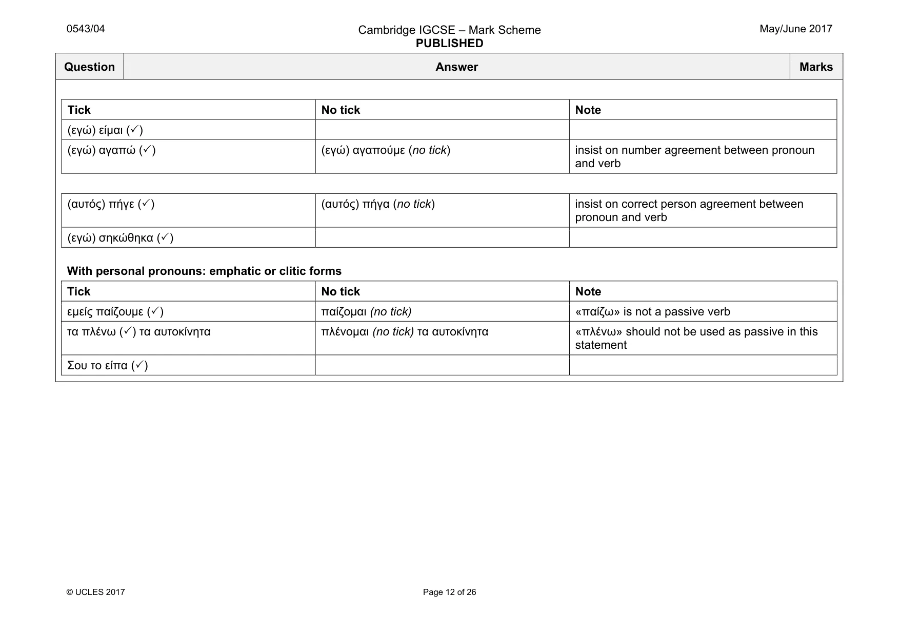 Mark scheme, page 12 of 26
