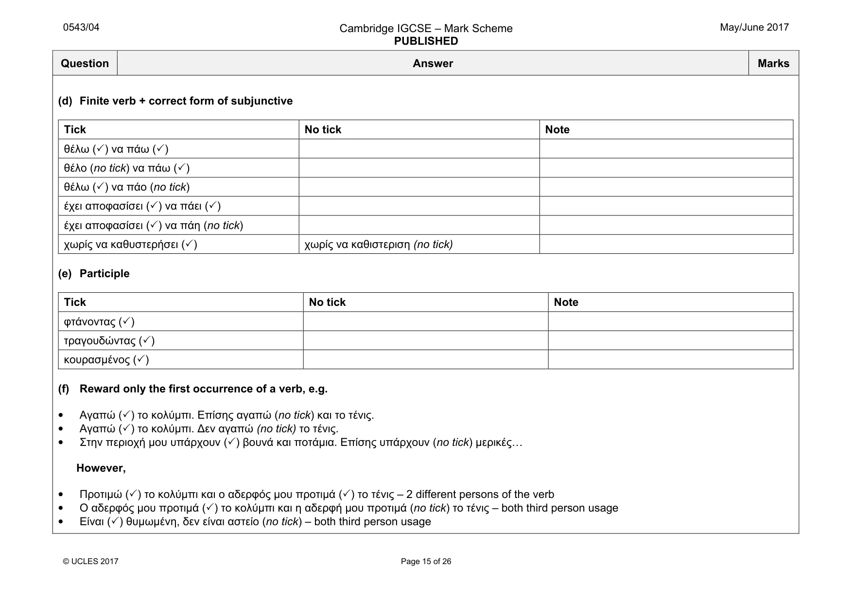 Mark scheme, page 15 of 26