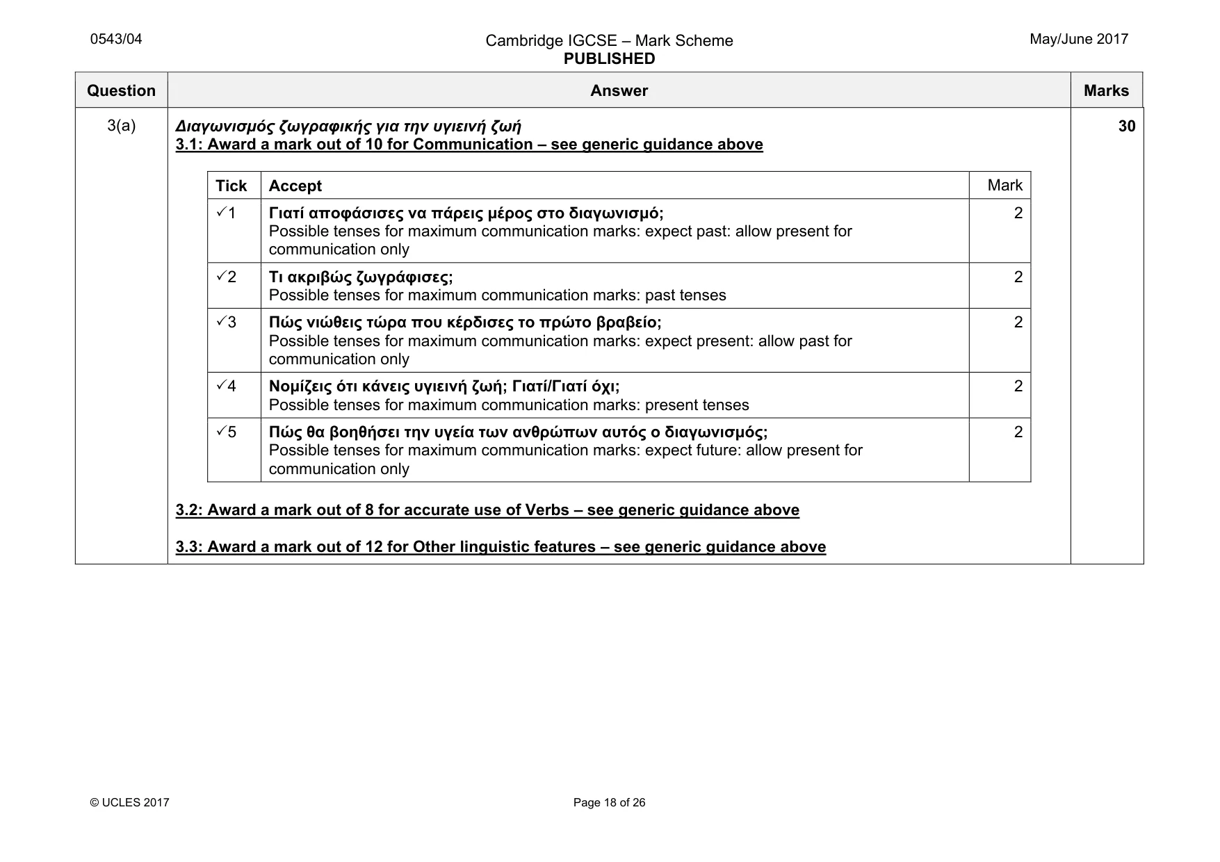 Mark scheme, page 18 of 26