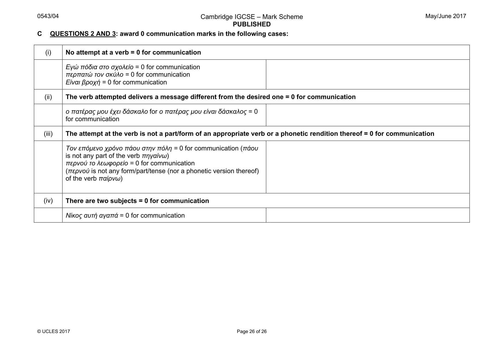 Mark scheme, page 26 of 26