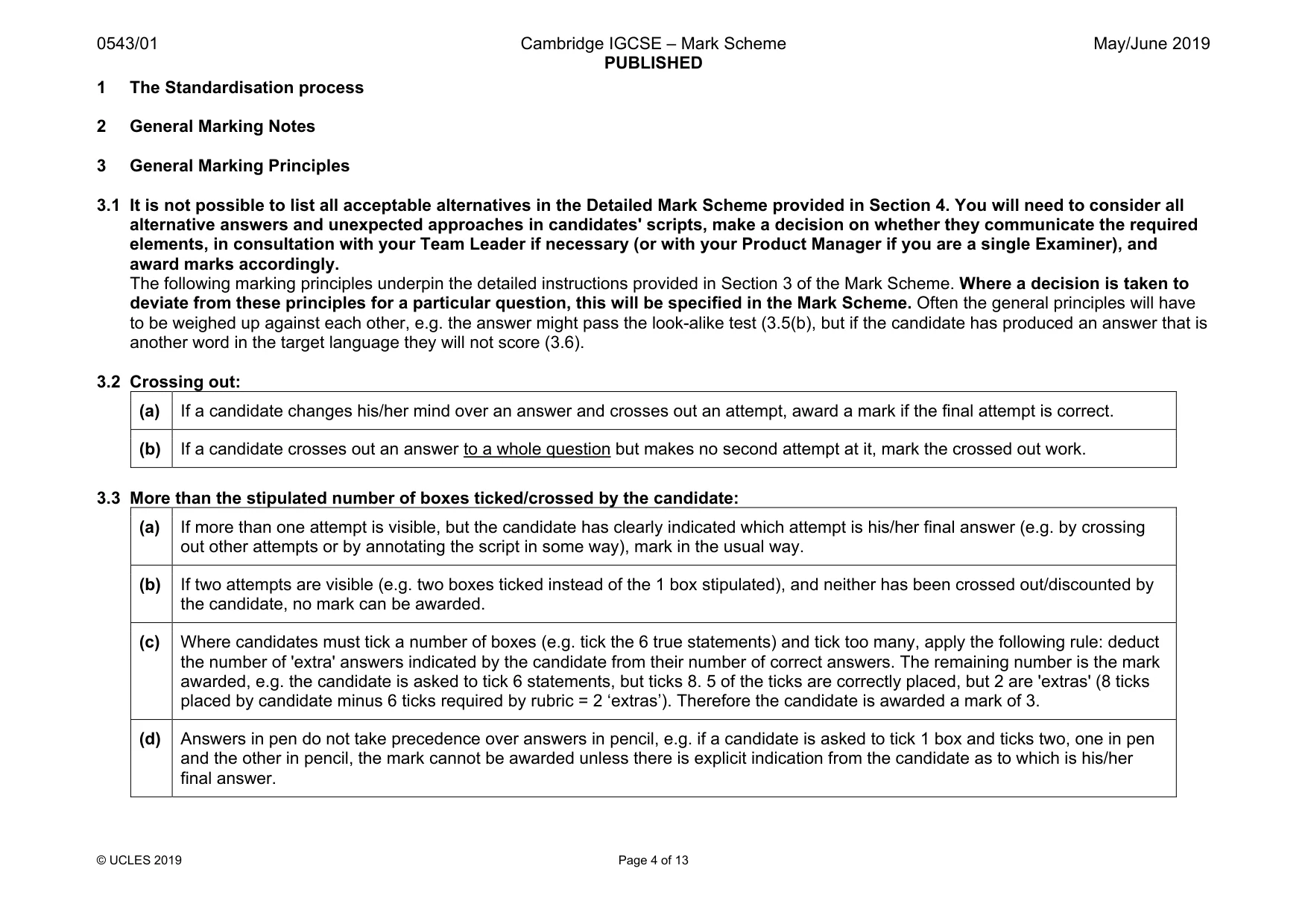 Mark scheme, page 4 of 13