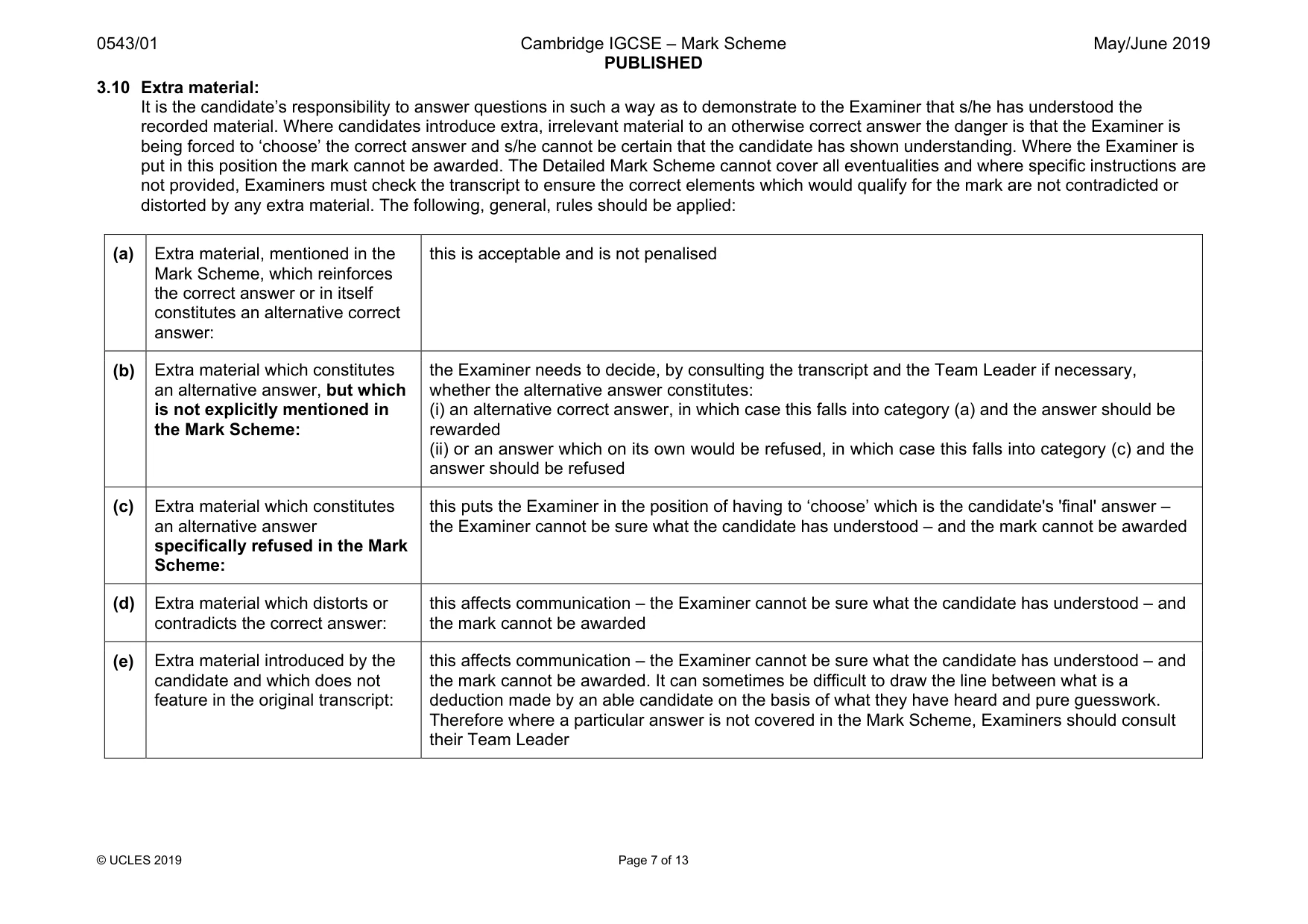 Mark scheme, page 7 of 13
