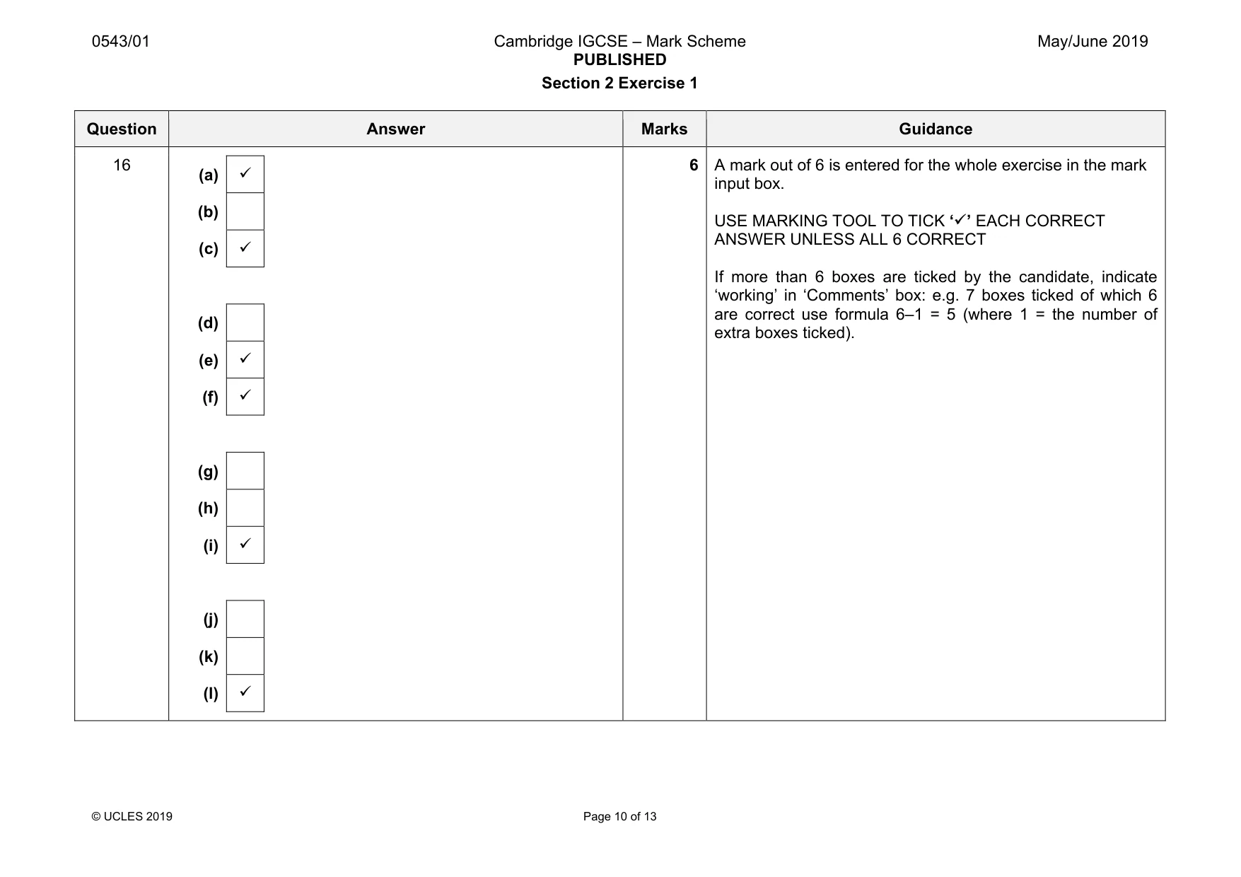 Mark scheme, page 10 of 13