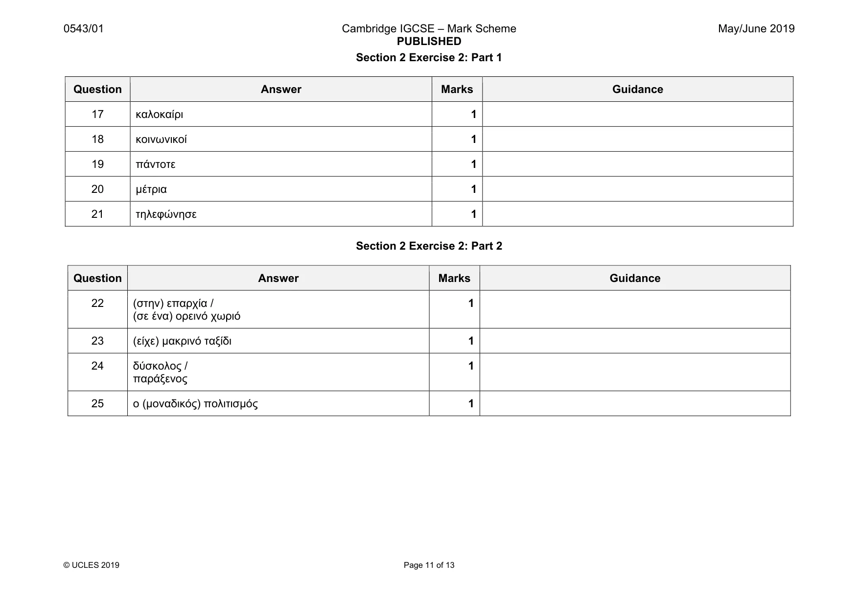 Mark scheme, page 11 of 13