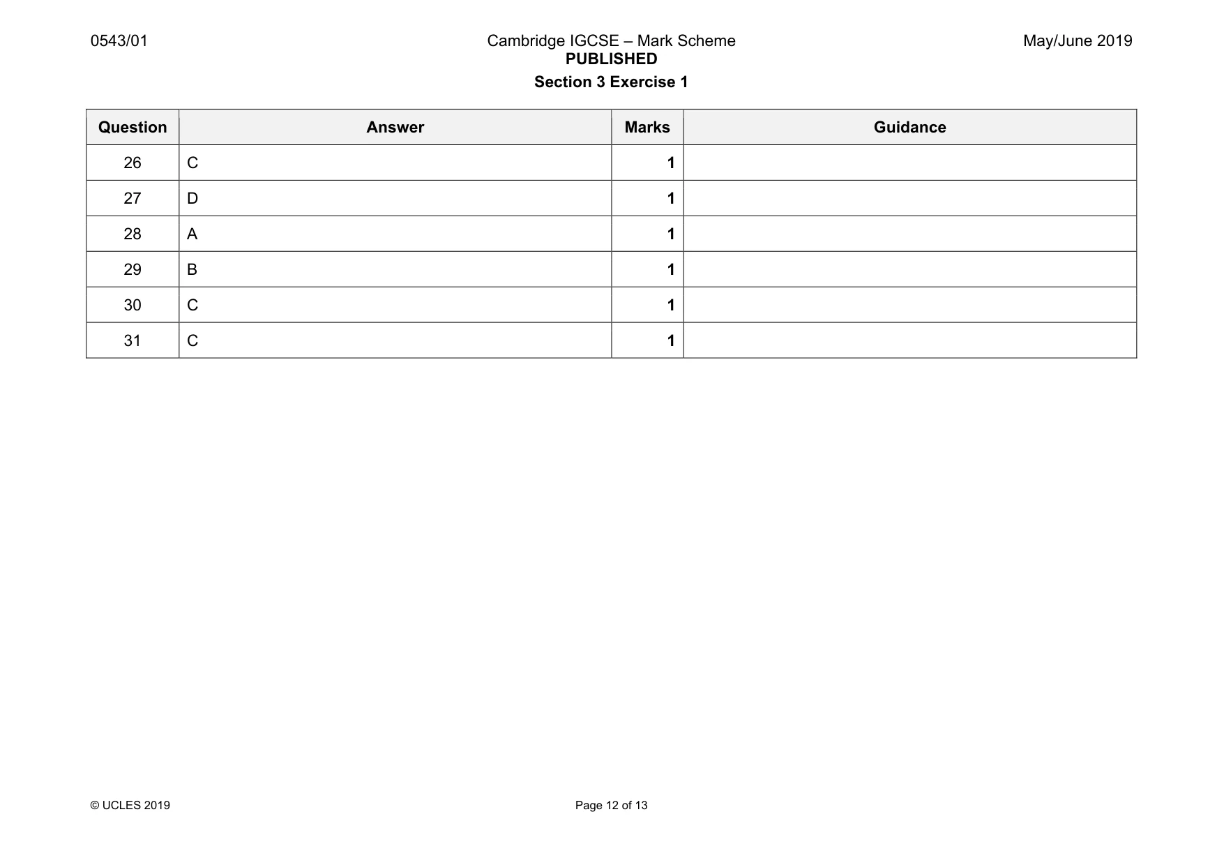 Mark scheme, page 12 of 13