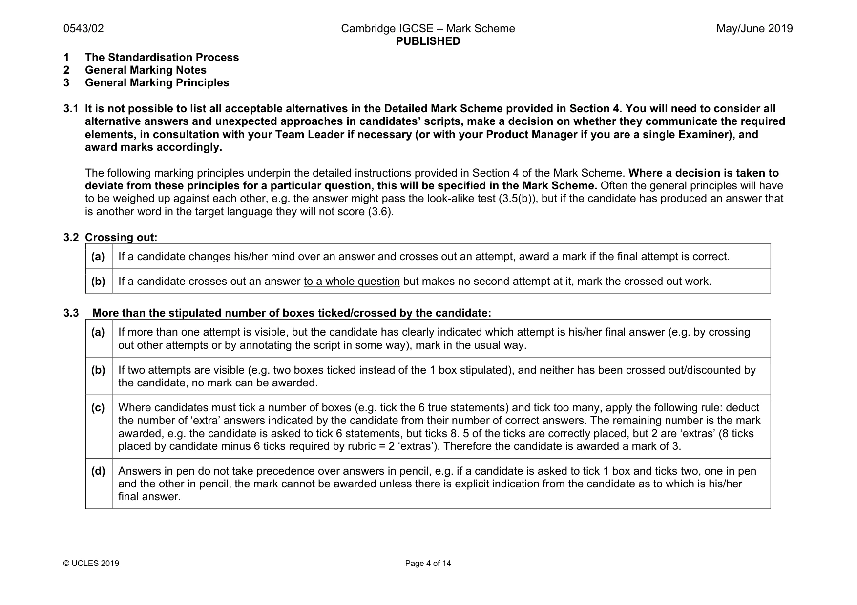 Mark scheme, page 4 of 14