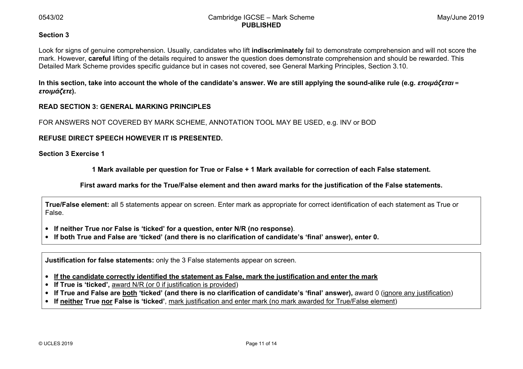 Mark scheme, page 11 of 14