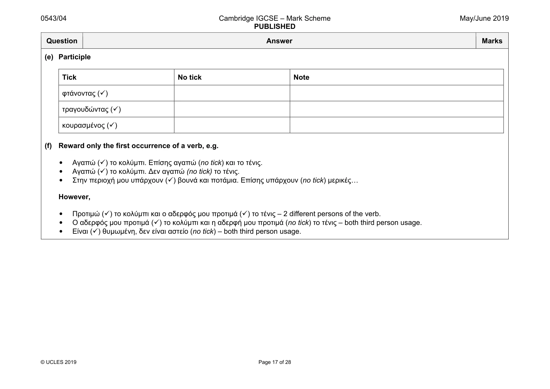 Mark scheme, page 17 of 28