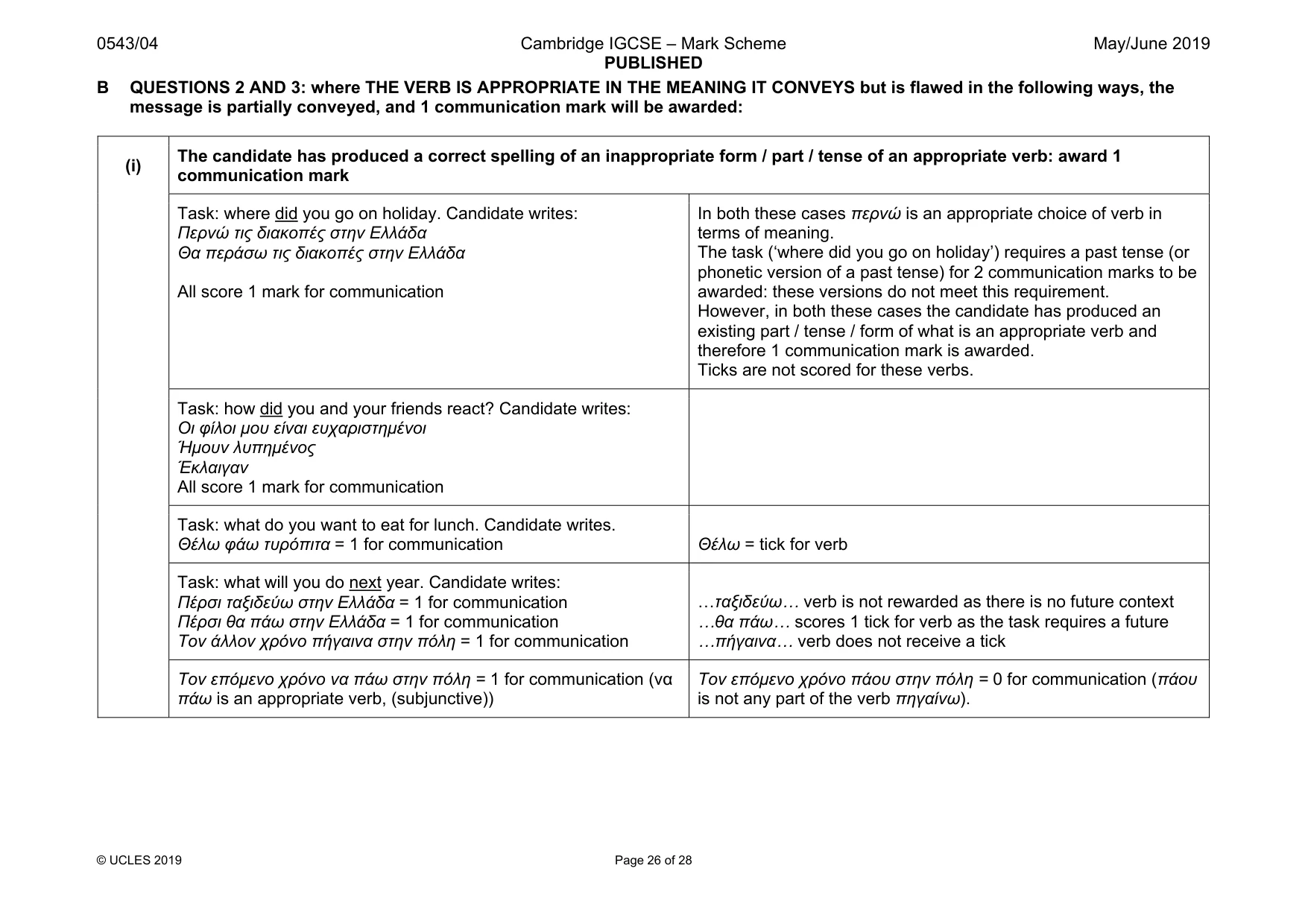 Mark scheme, page 26 of 28