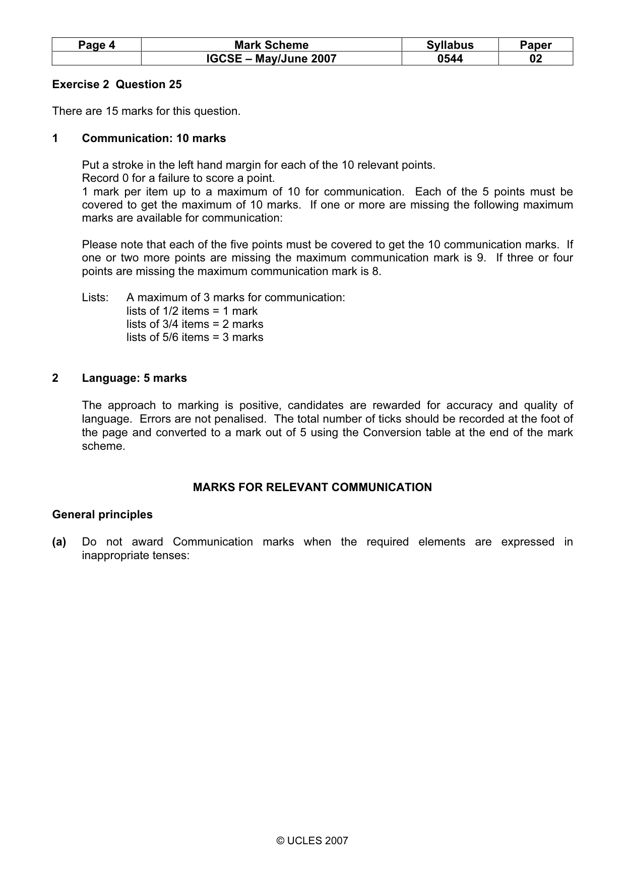 Mark scheme, page 4 of 8
