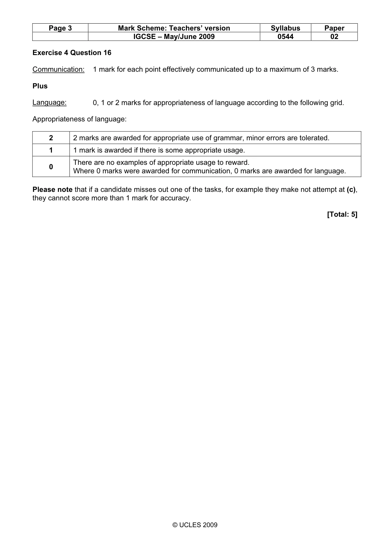 Mark scheme, page 3 of 7