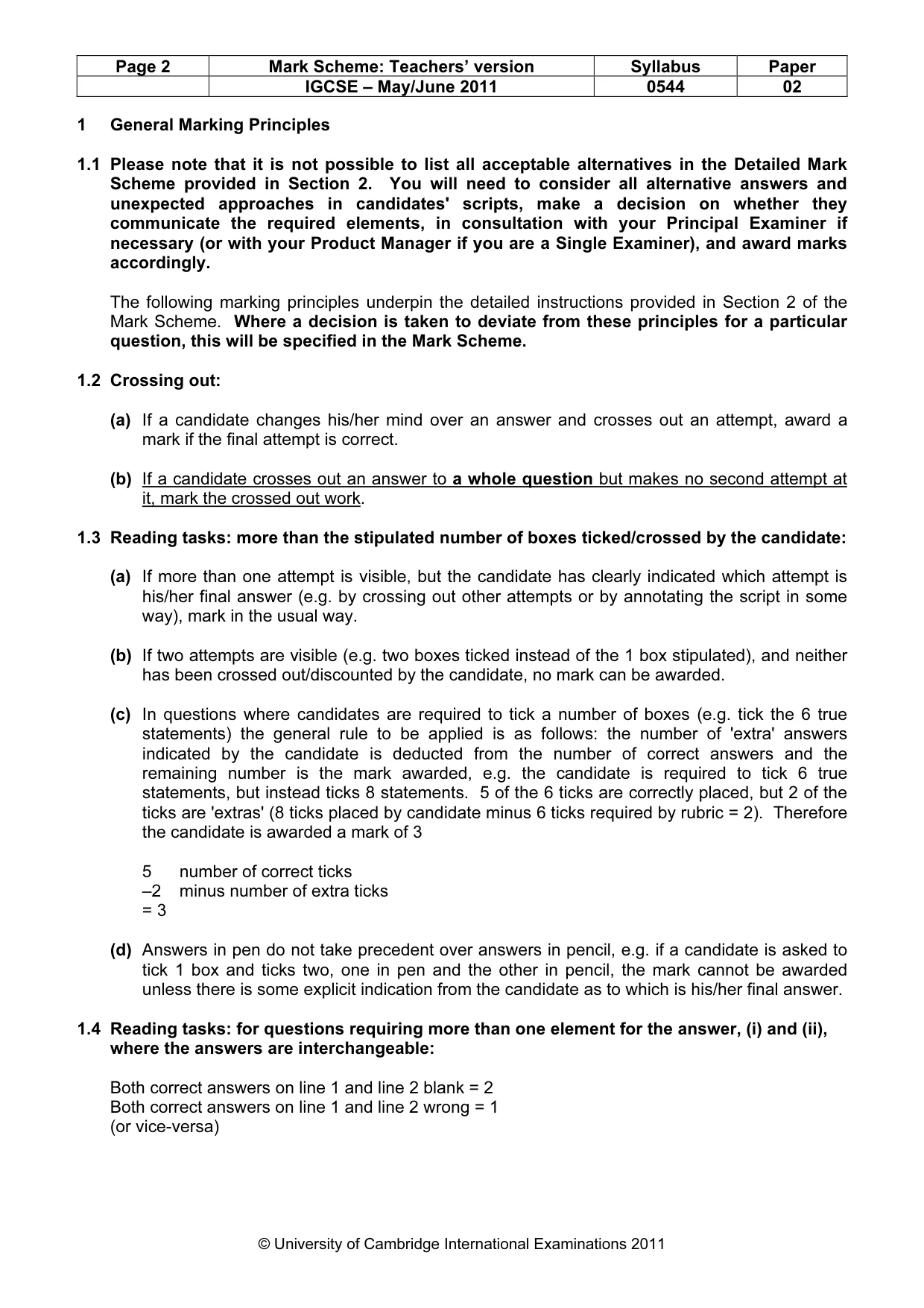 Mark scheme, page 2 of 10
