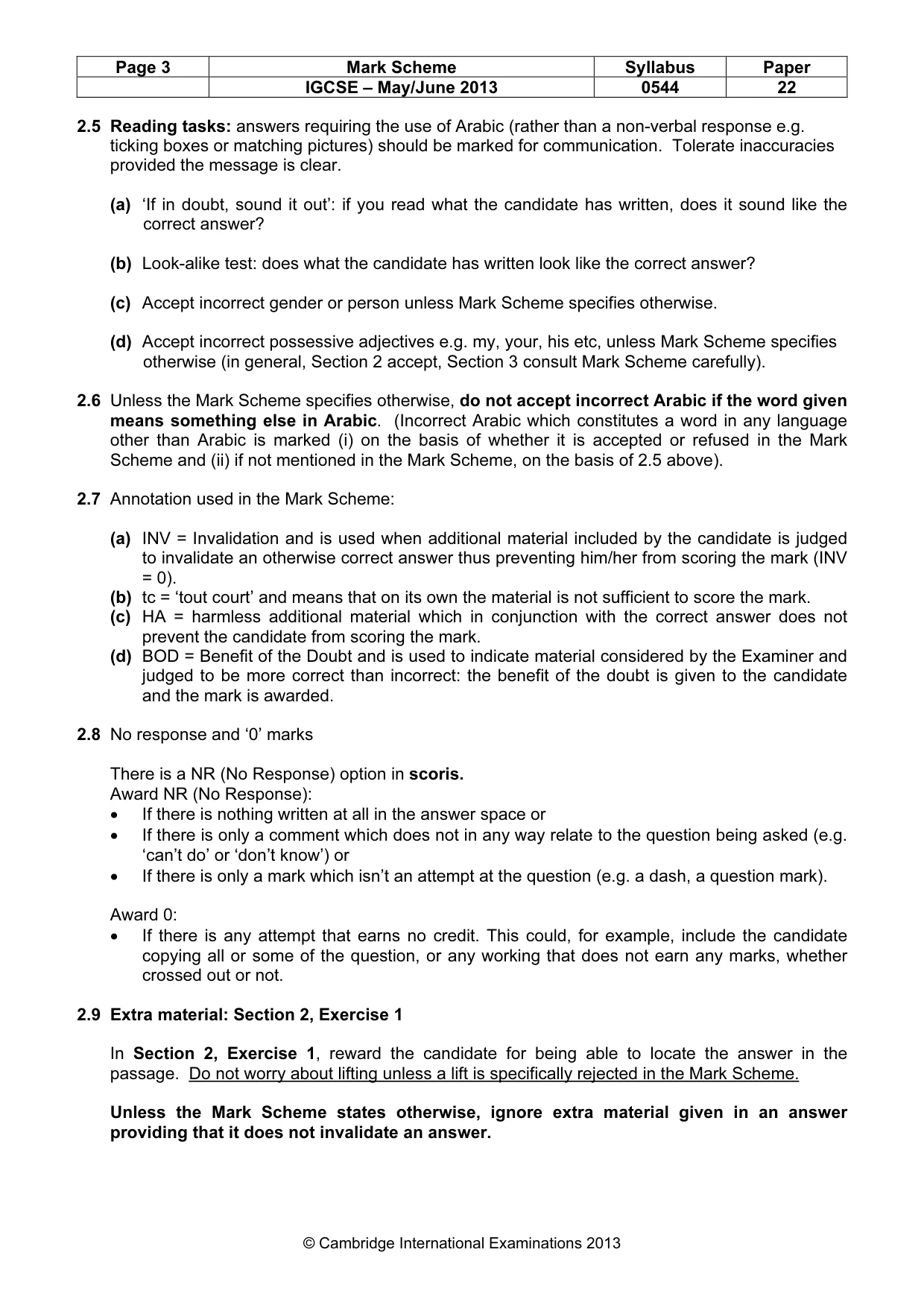 Mark scheme, page 3 of 12