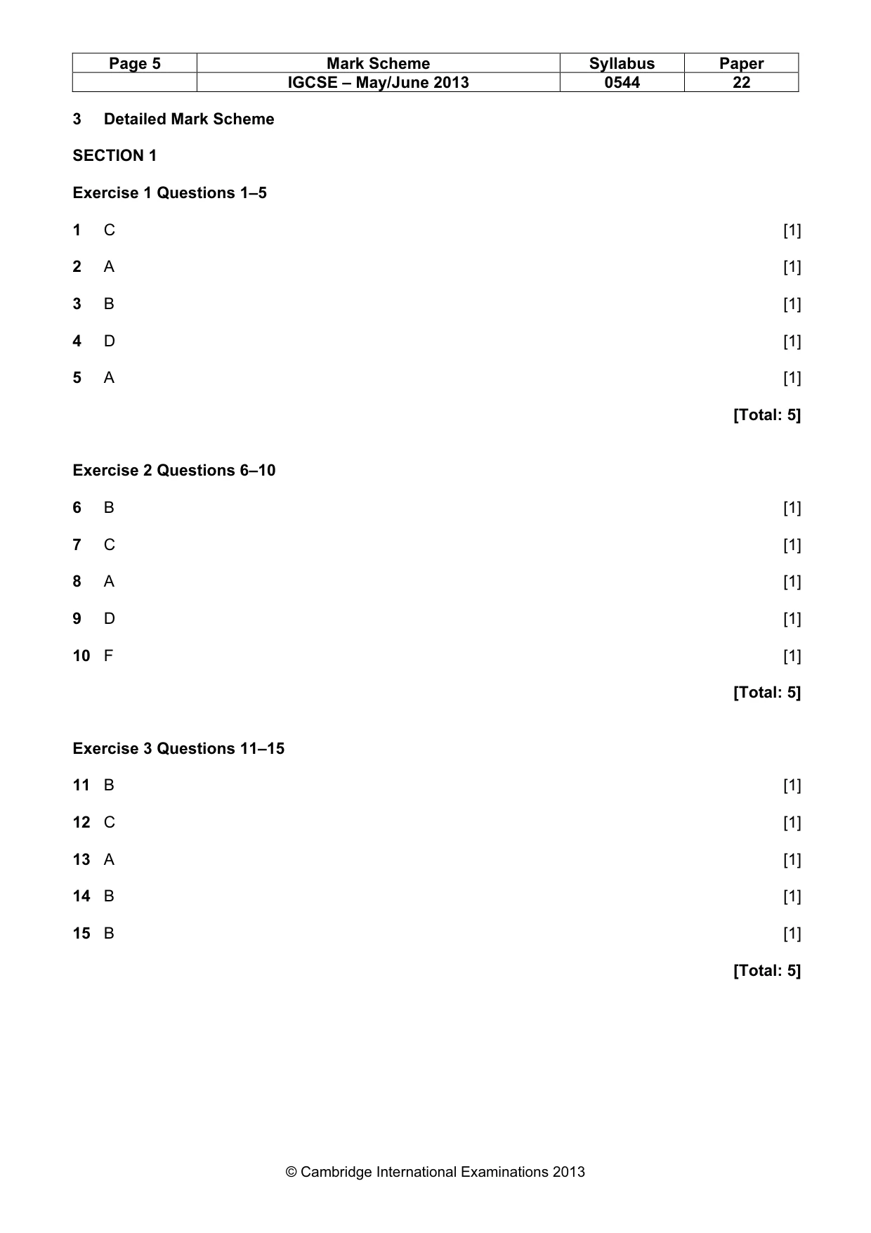 Mark scheme, page 5 of 12