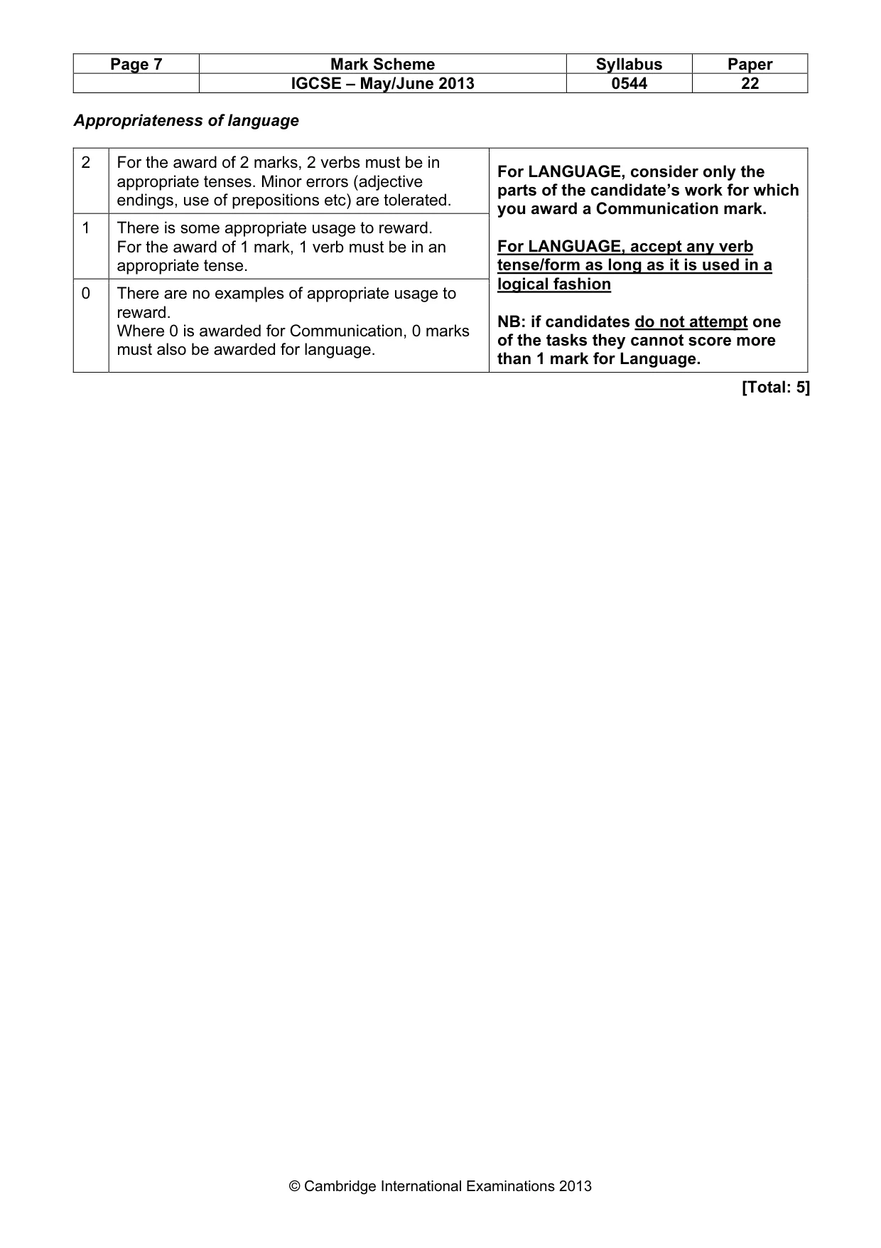Mark scheme, page 7 of 12