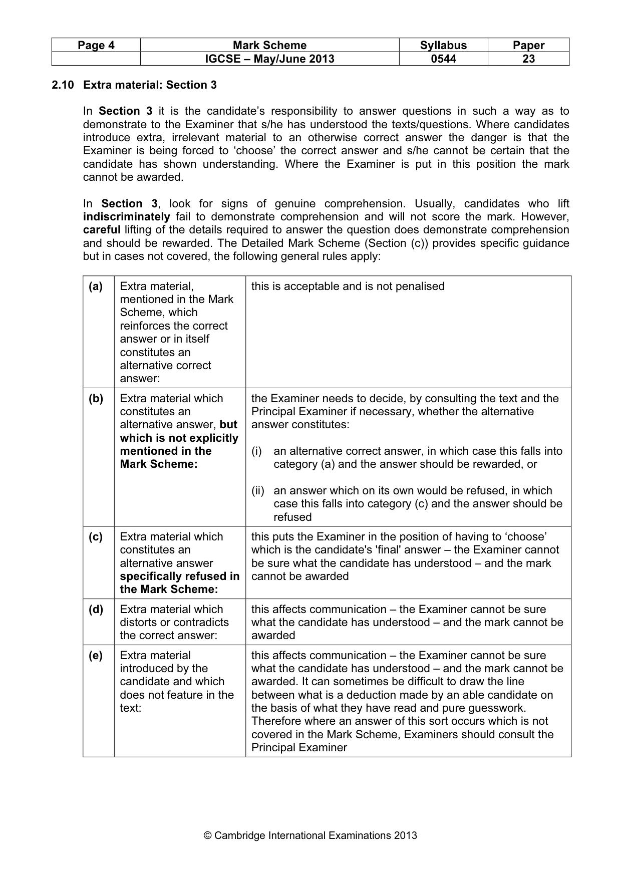 Mark scheme, page 4 of 10