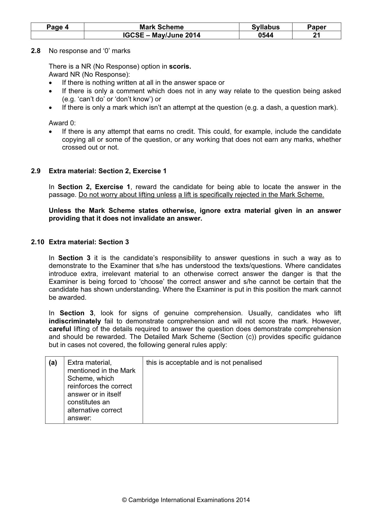 Mark scheme, page 4 of 11