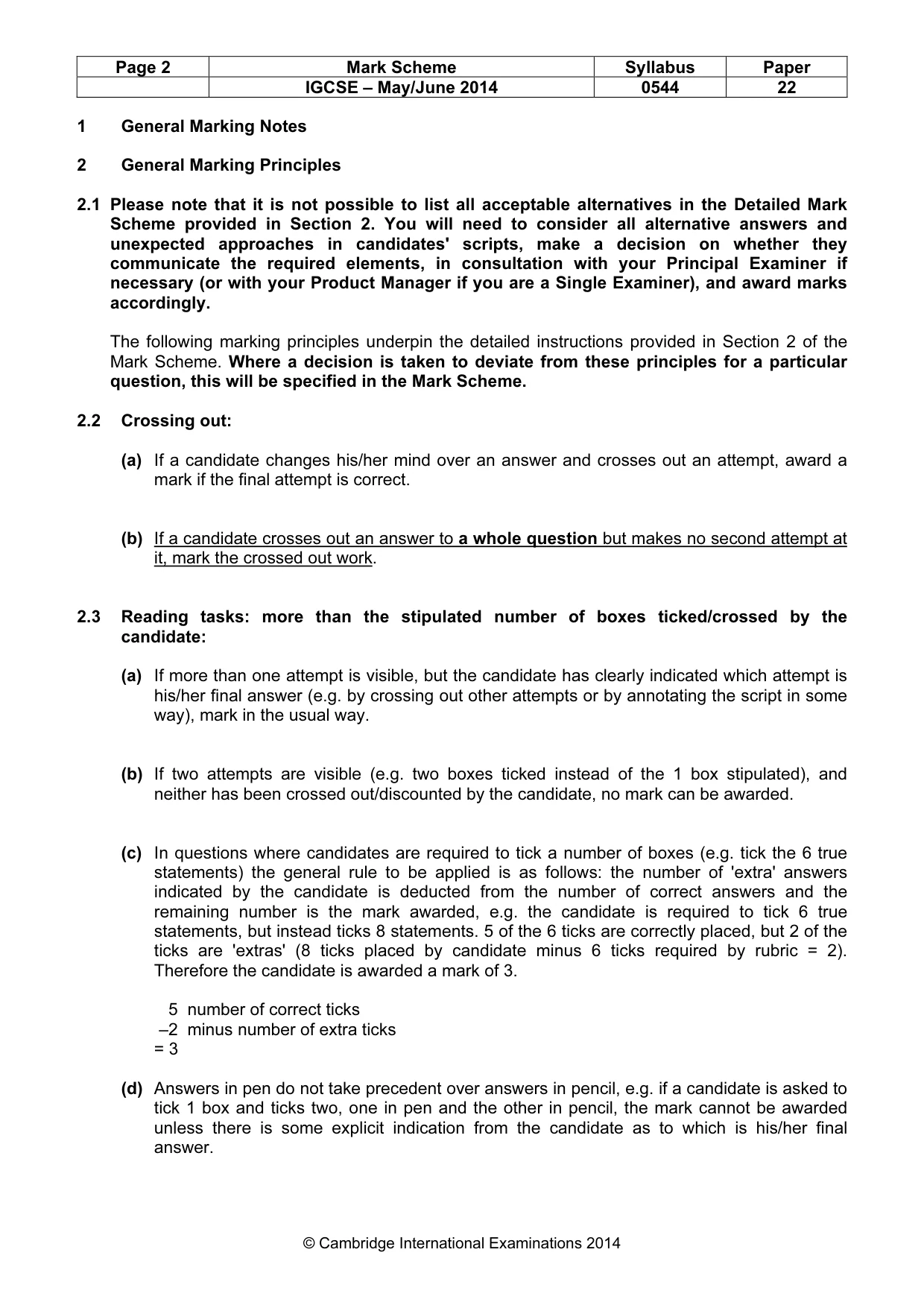 Mark scheme, page 2 of 11