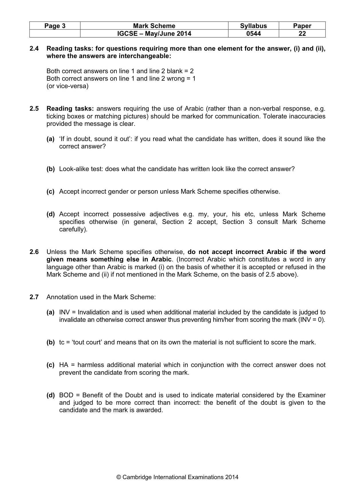 Mark scheme, page 3 of 11