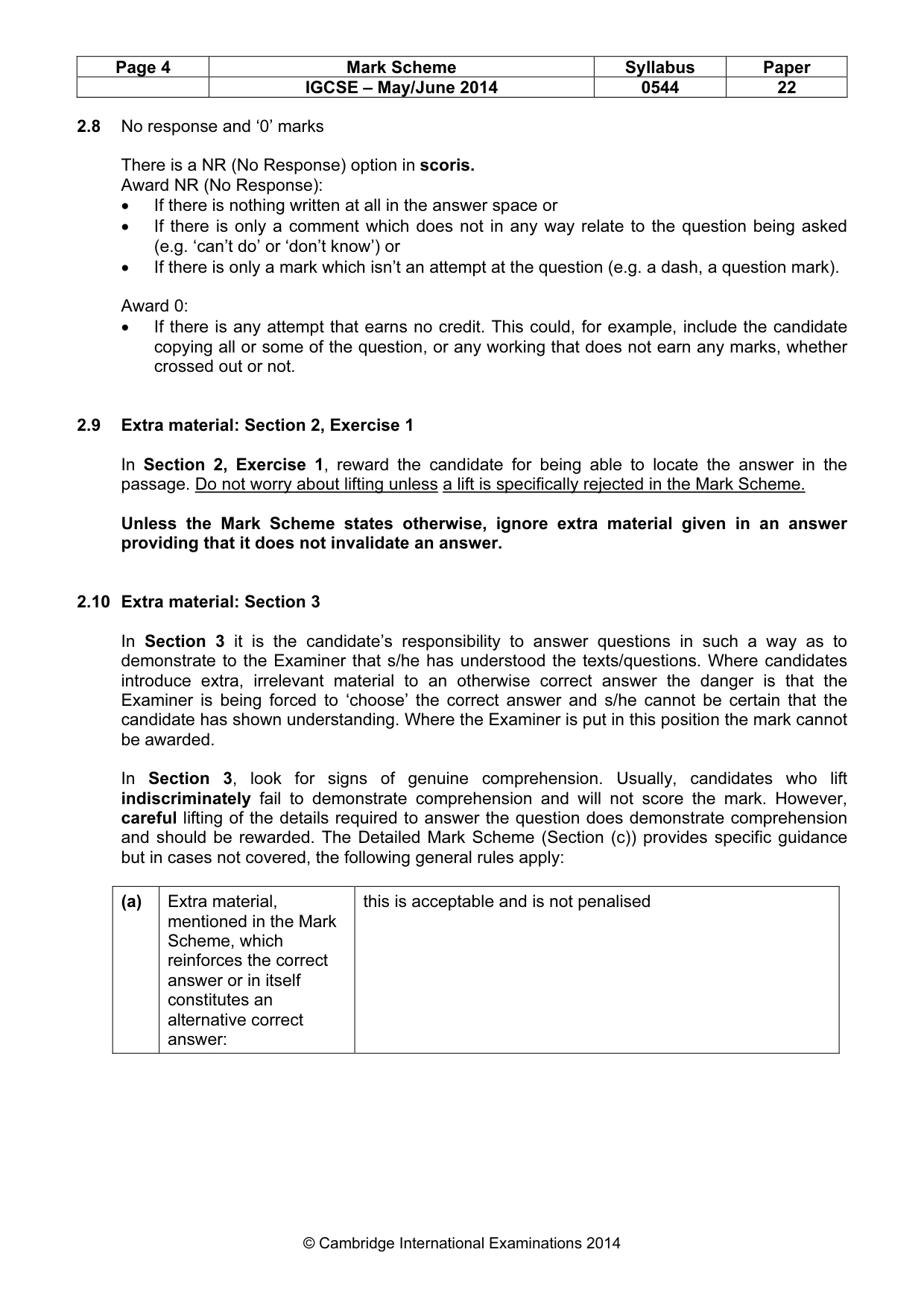 Mark scheme, page 4 of 11