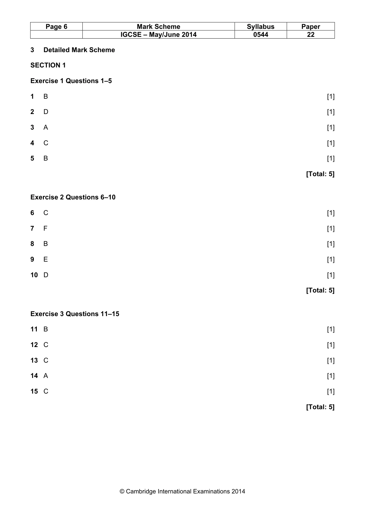 Mark scheme, page 6 of 11