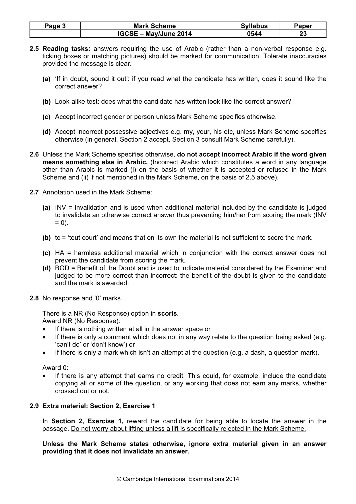 Mark scheme, page 3 of 10
