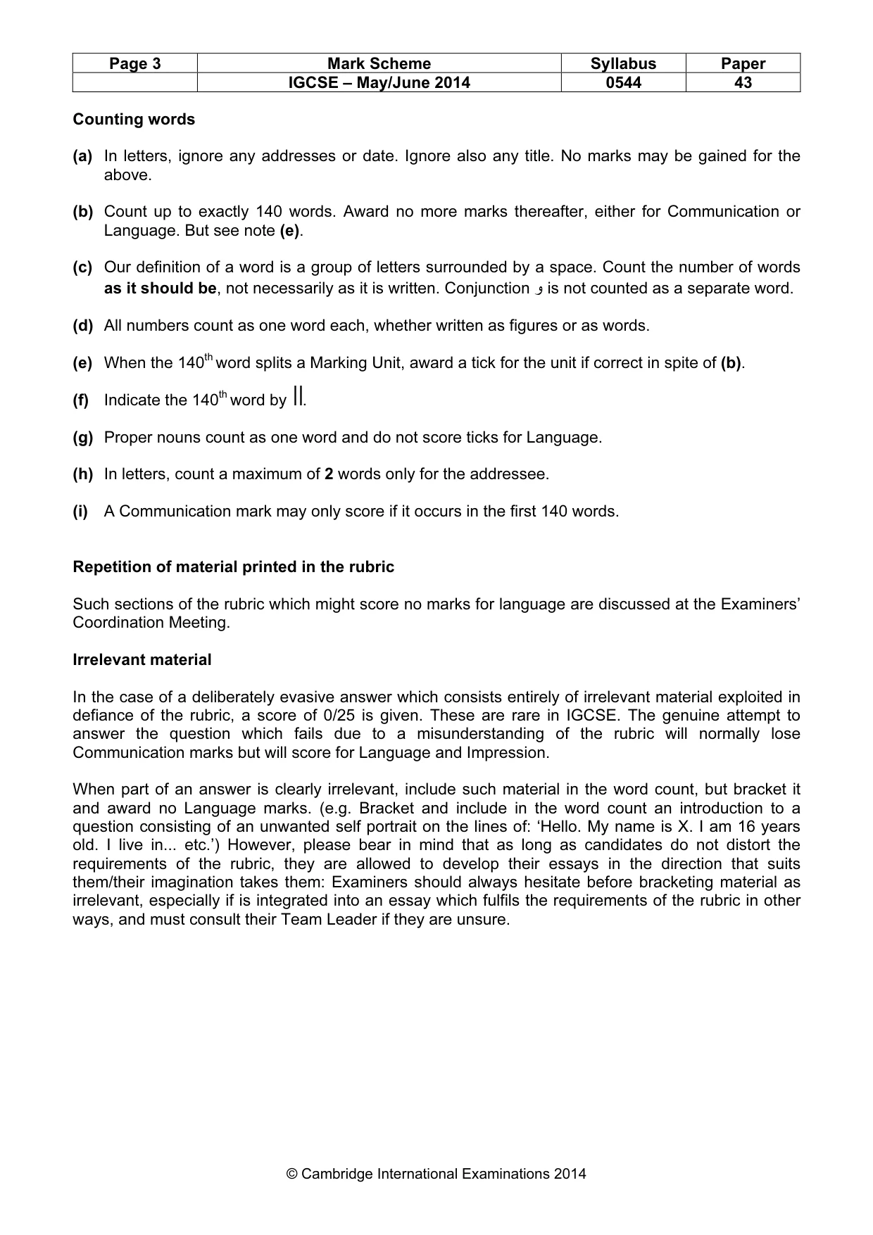 Mark scheme, page 3 of 11