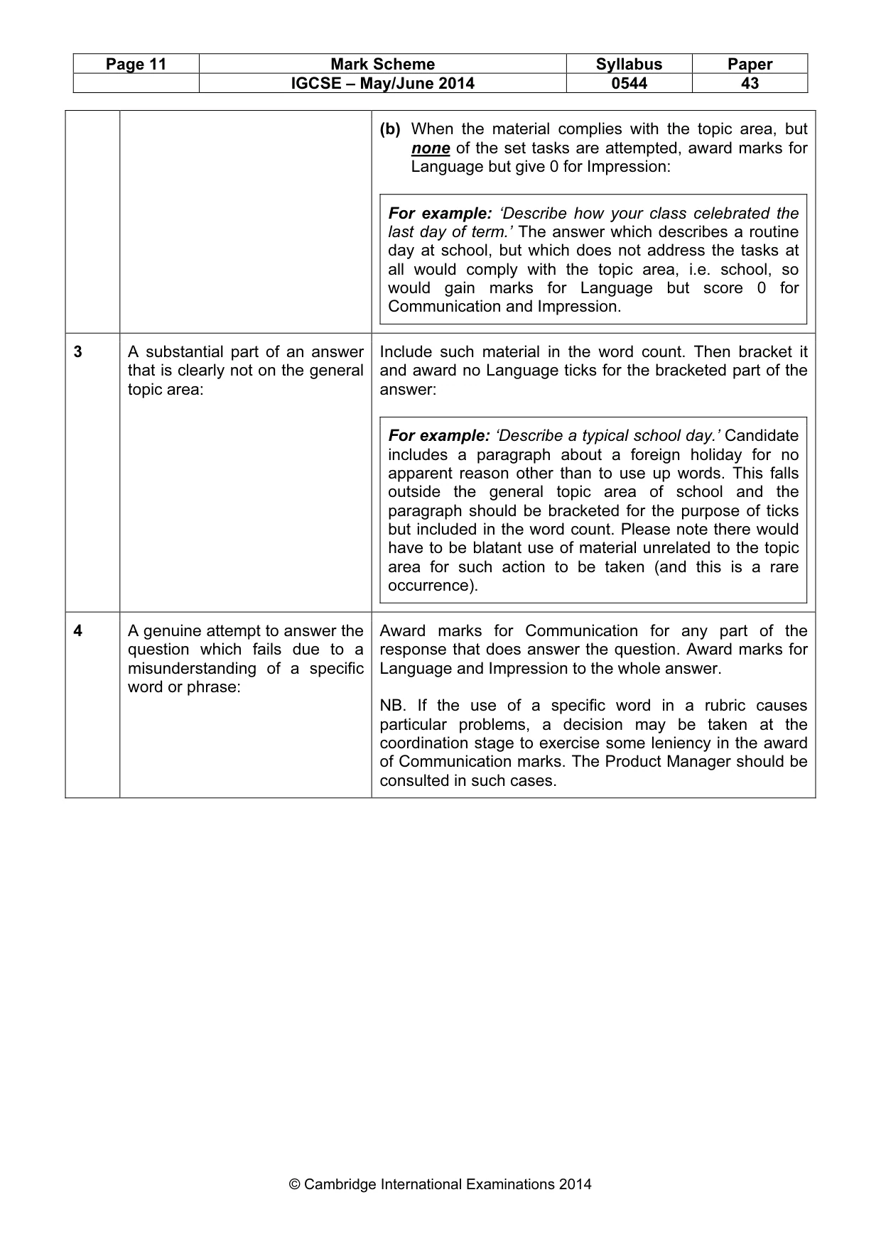 Mark scheme, page 11 of 11