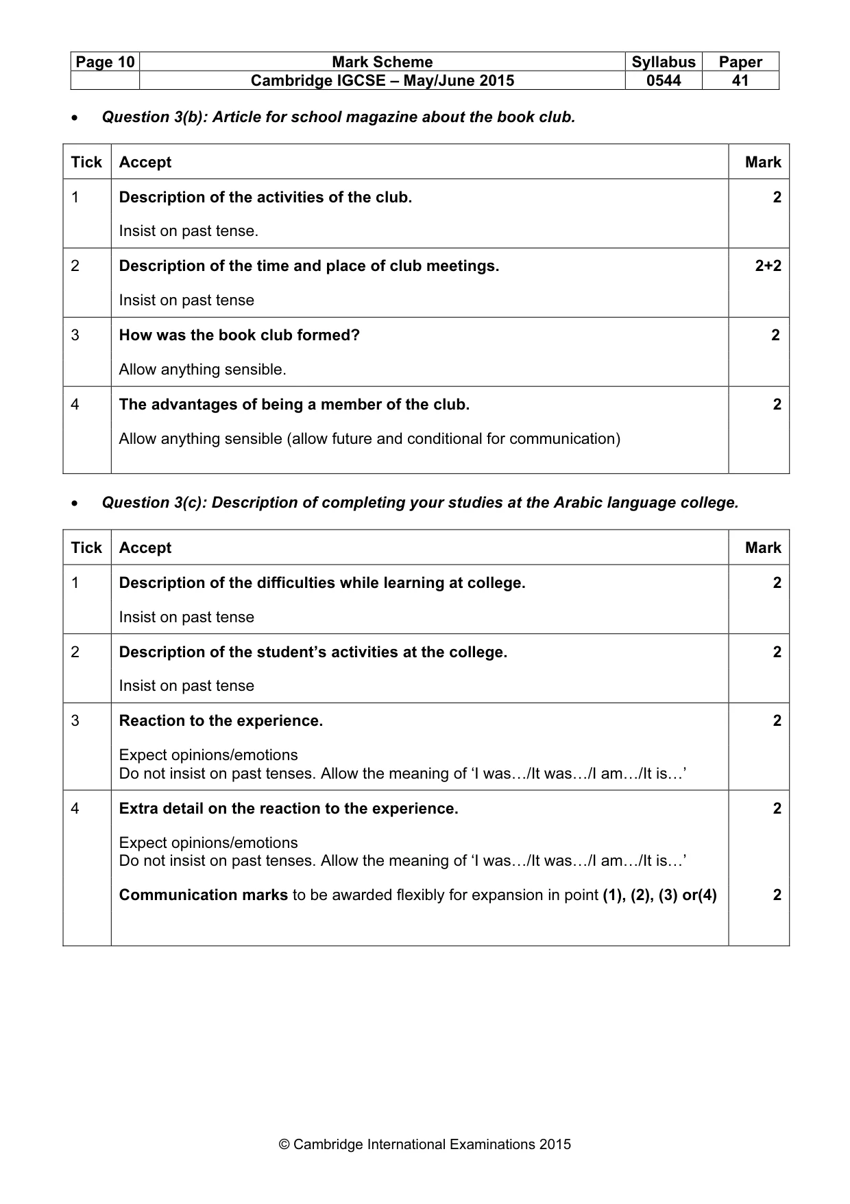 Mark scheme, page 10 of 17